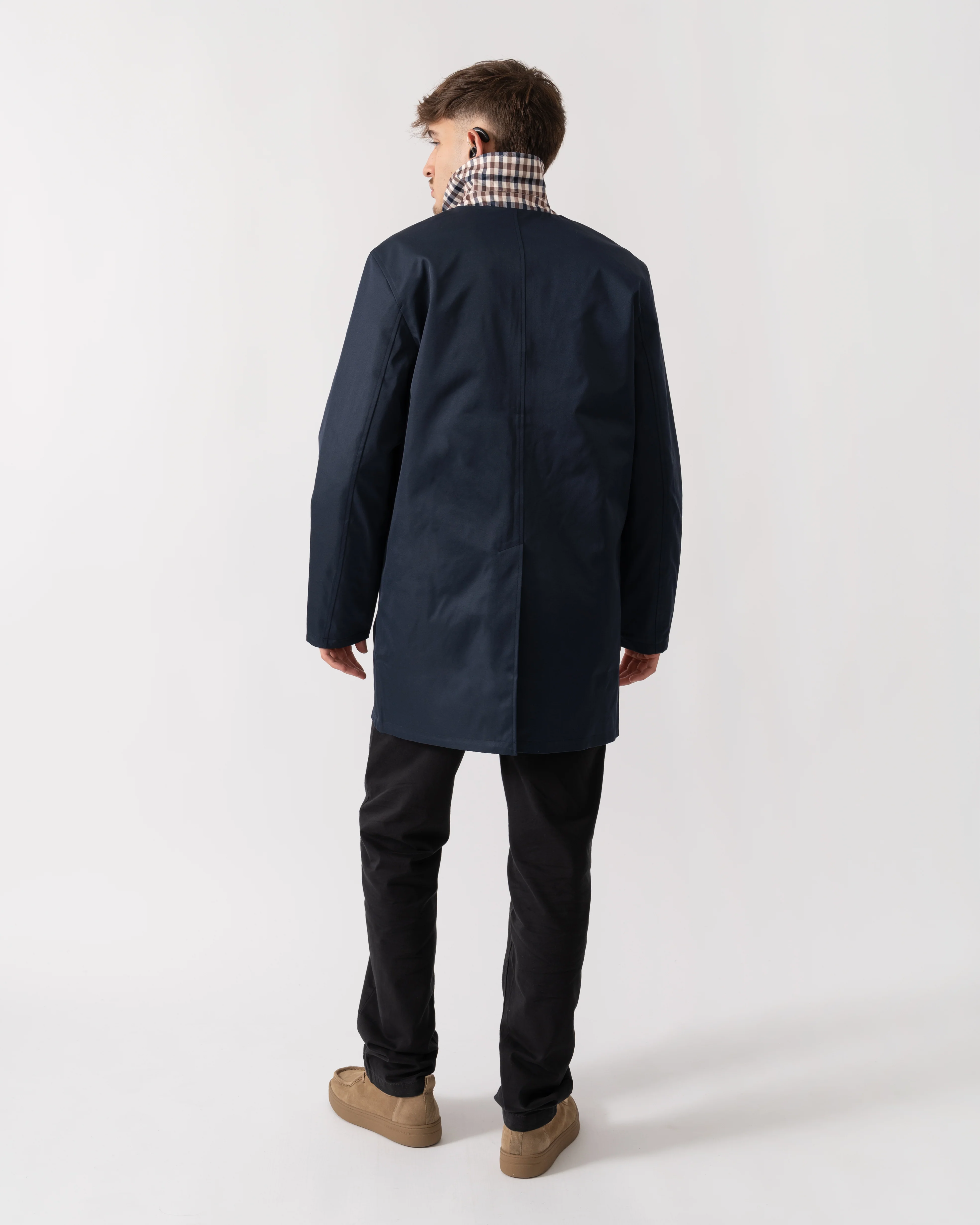 Aquascutum Mens Archival Reversible Mid Coat - Navy 11 - Image 2