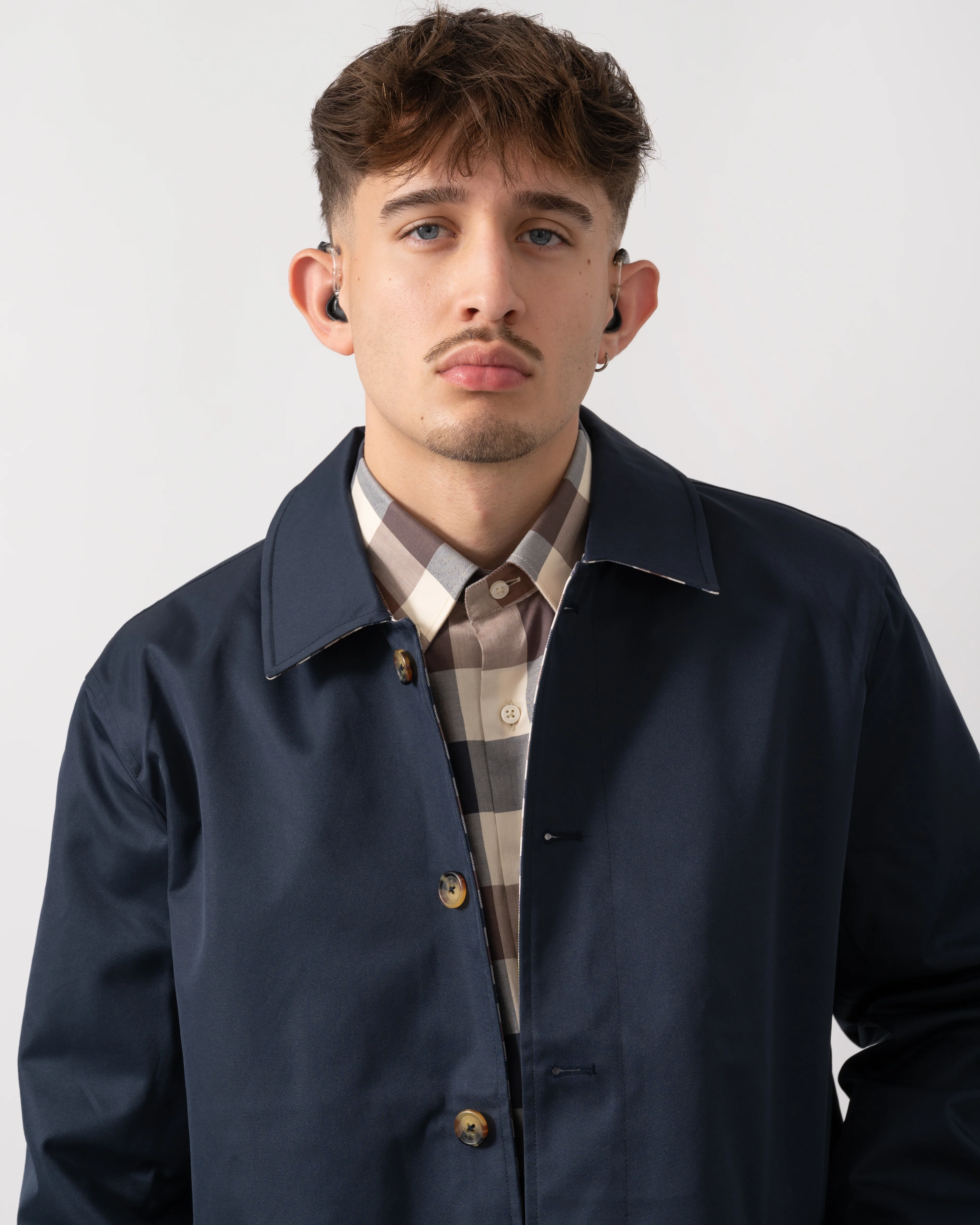 Aquascutum Mens Archival Reversible Mid Coat - Navy 11 - Image 4