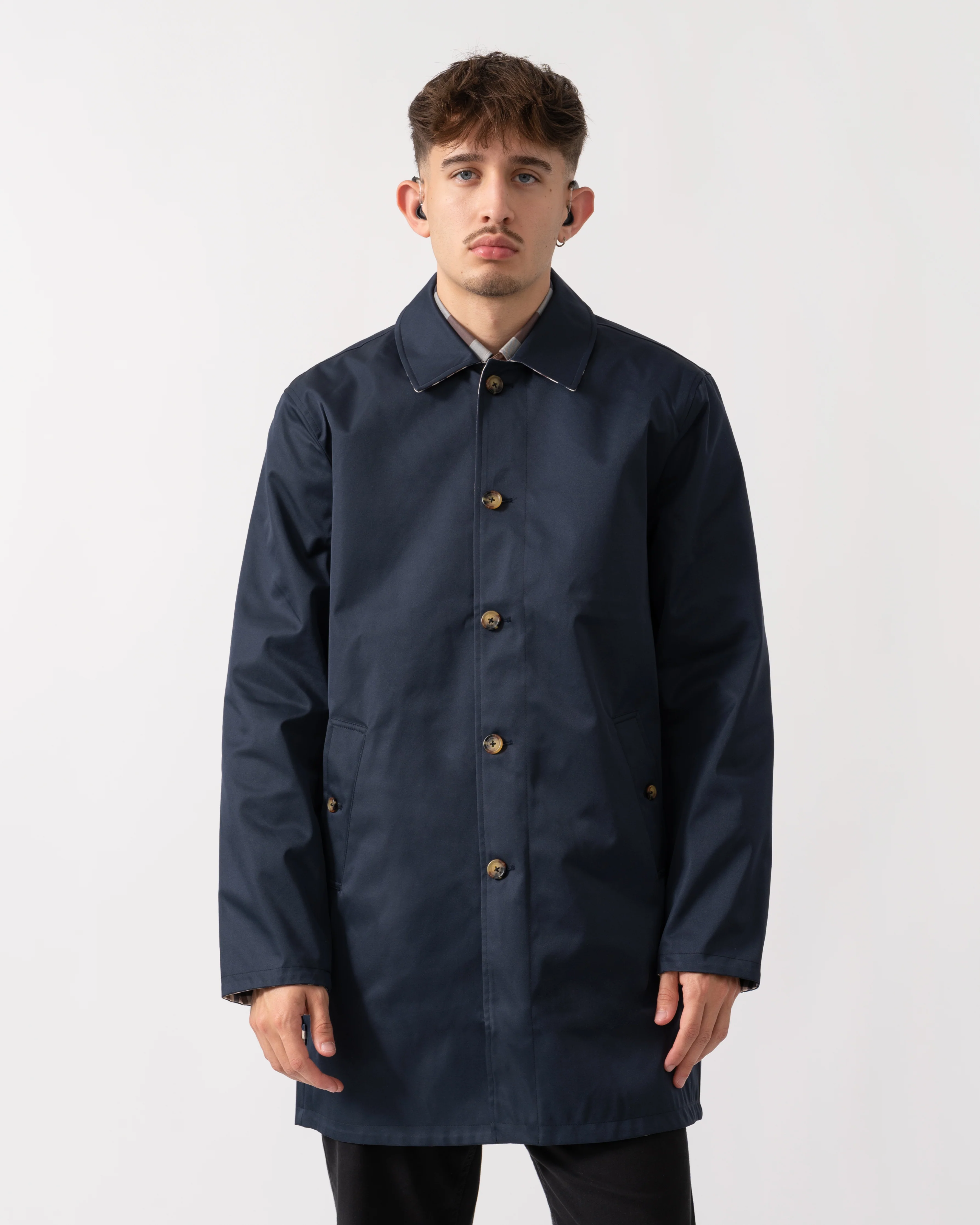 Aquascutum Mens Archival Reversible Mid Coat - Navy 11 - Image 5