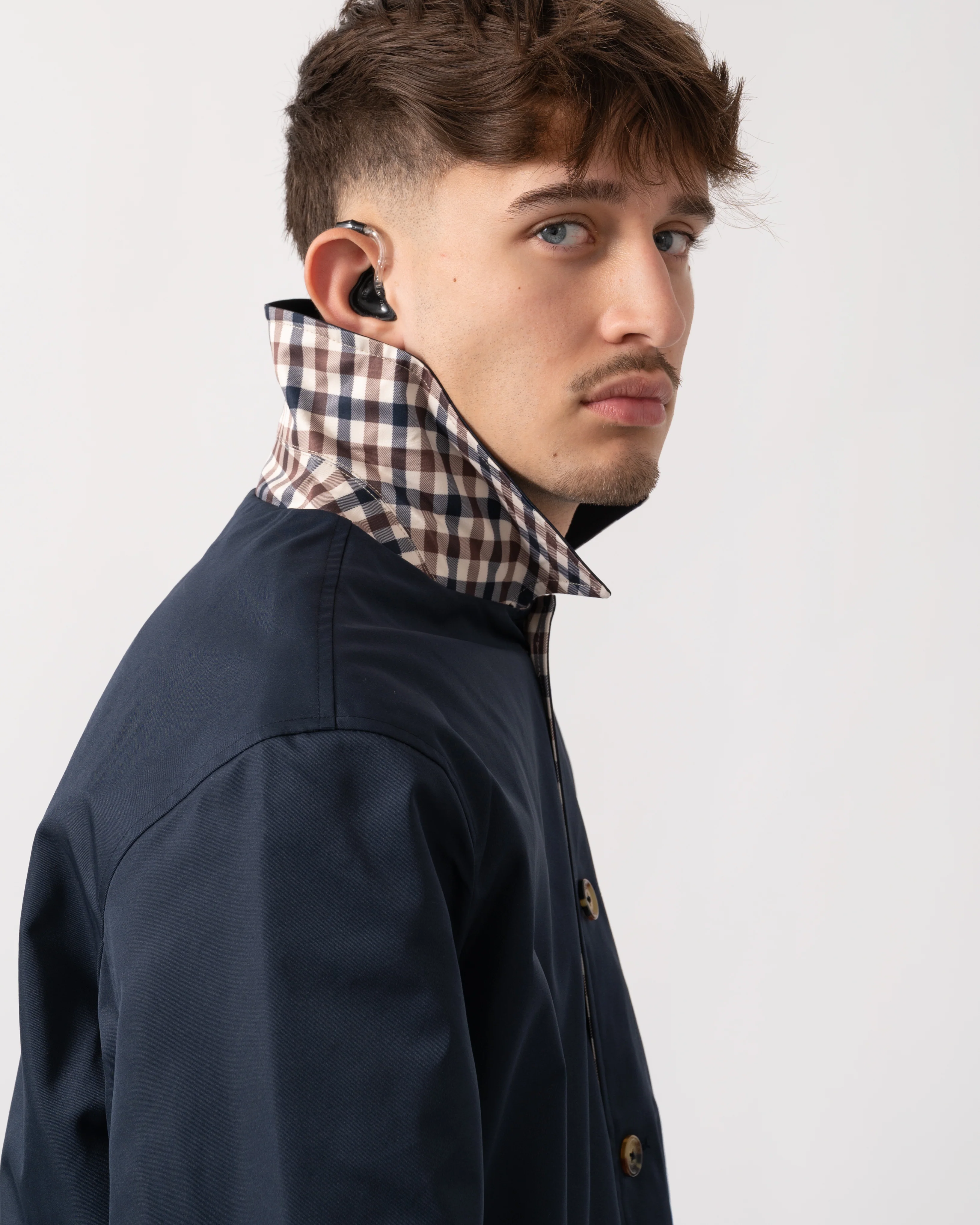 Aquascutum Mens Archival Reversible Mid Coat - Navy 11 - Image 6