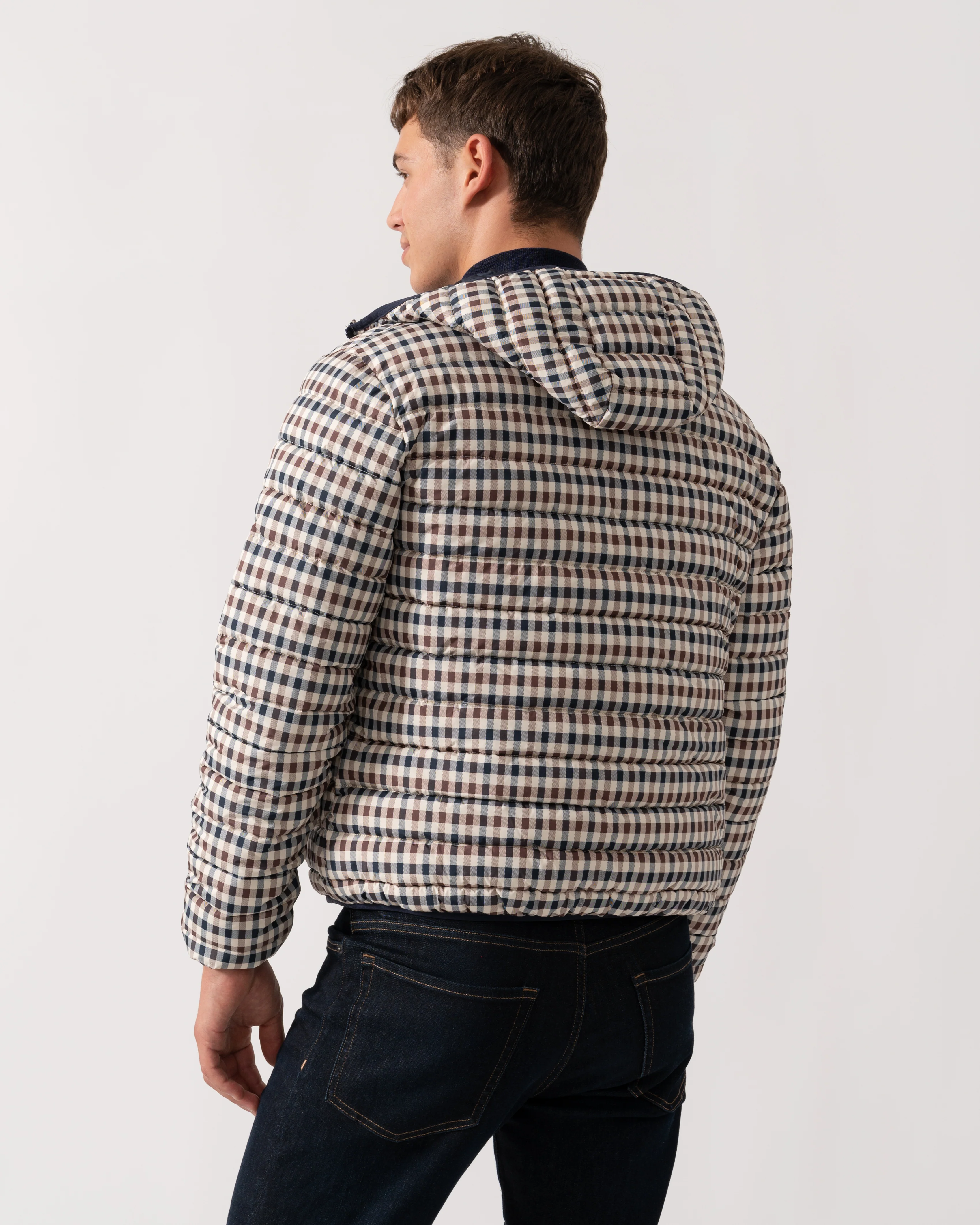 Aquascutum Mens Hooded 100Gsm Jacket - Club Check 28 - Image 4