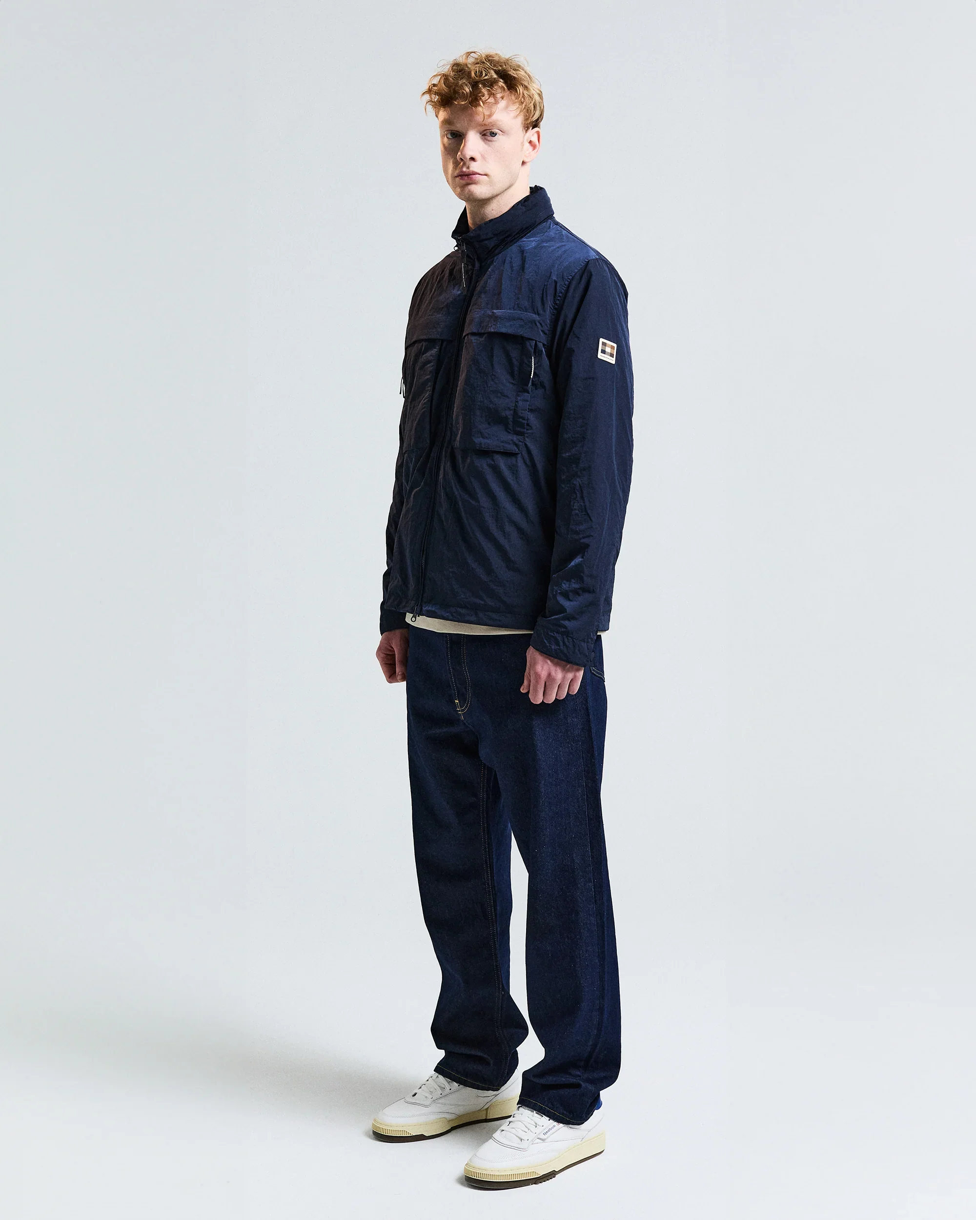 Aquascutum Mens Lamina Mock Neck Jacket - Navy 11 - Image 2