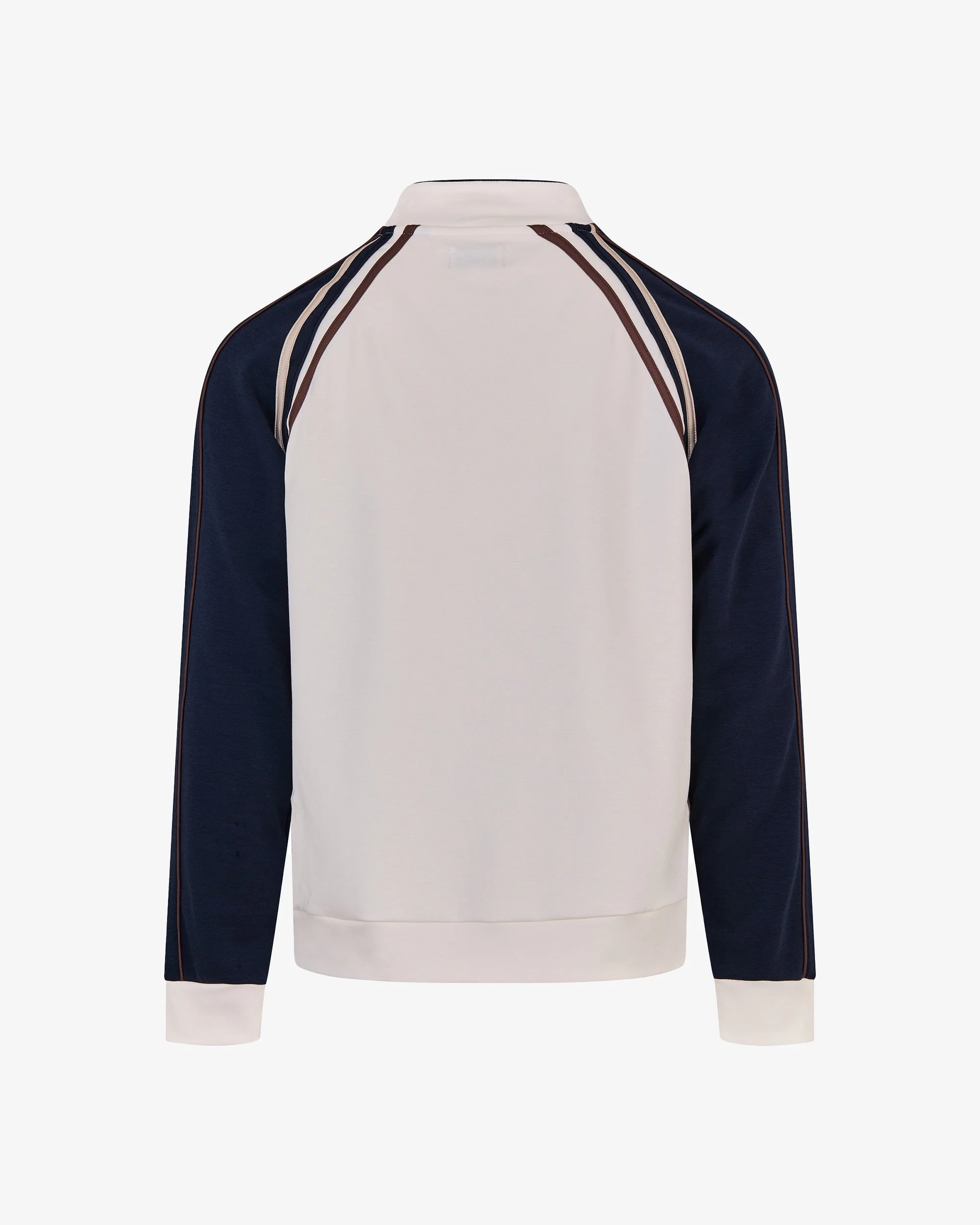 Aquascutum Mens Scuba Stripes Mock Neck Sweatshirt - Optical White 01 - Image 2
