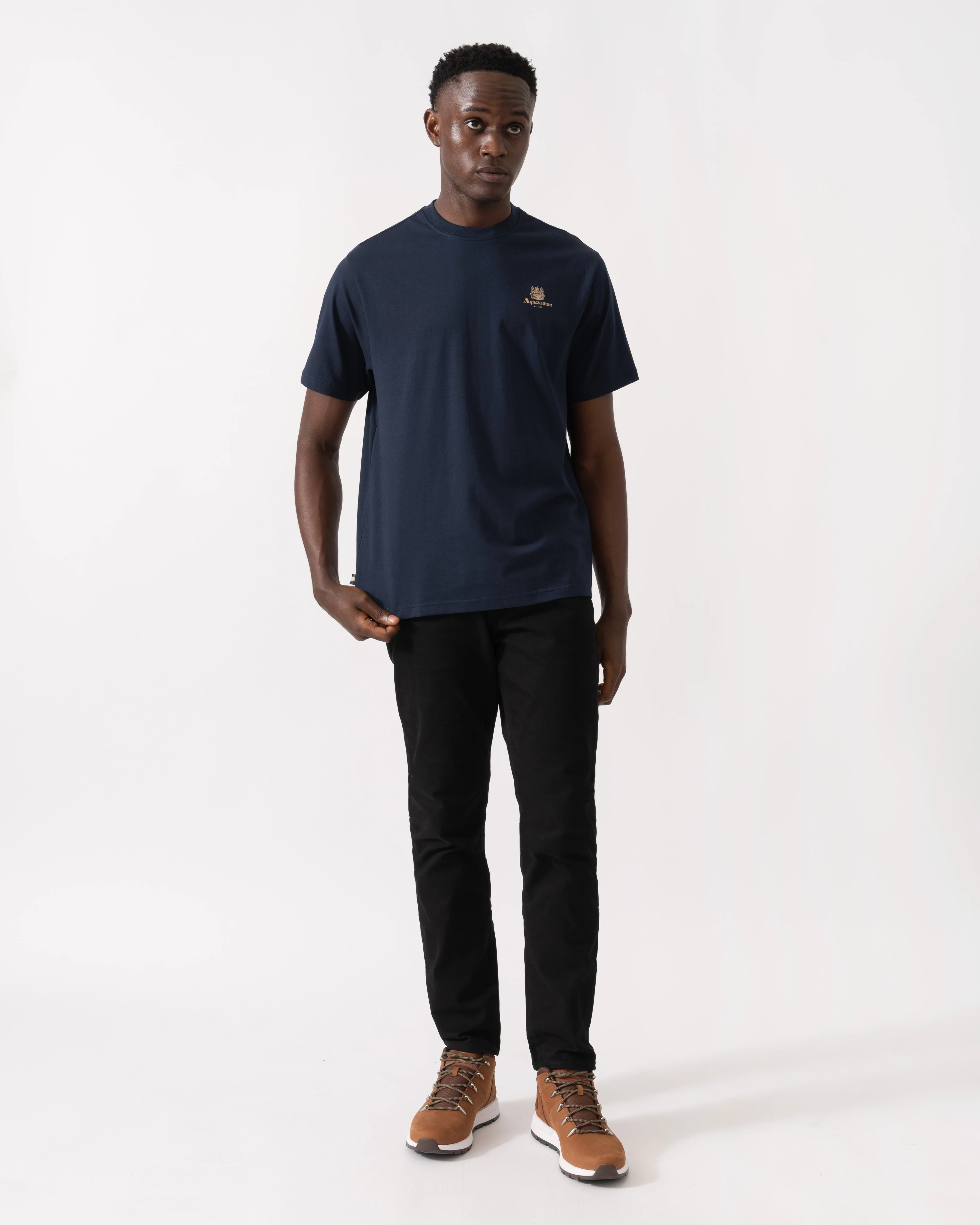 Aquascutum Mens Small Logo T-Shirt - Navy 11 - Image 3