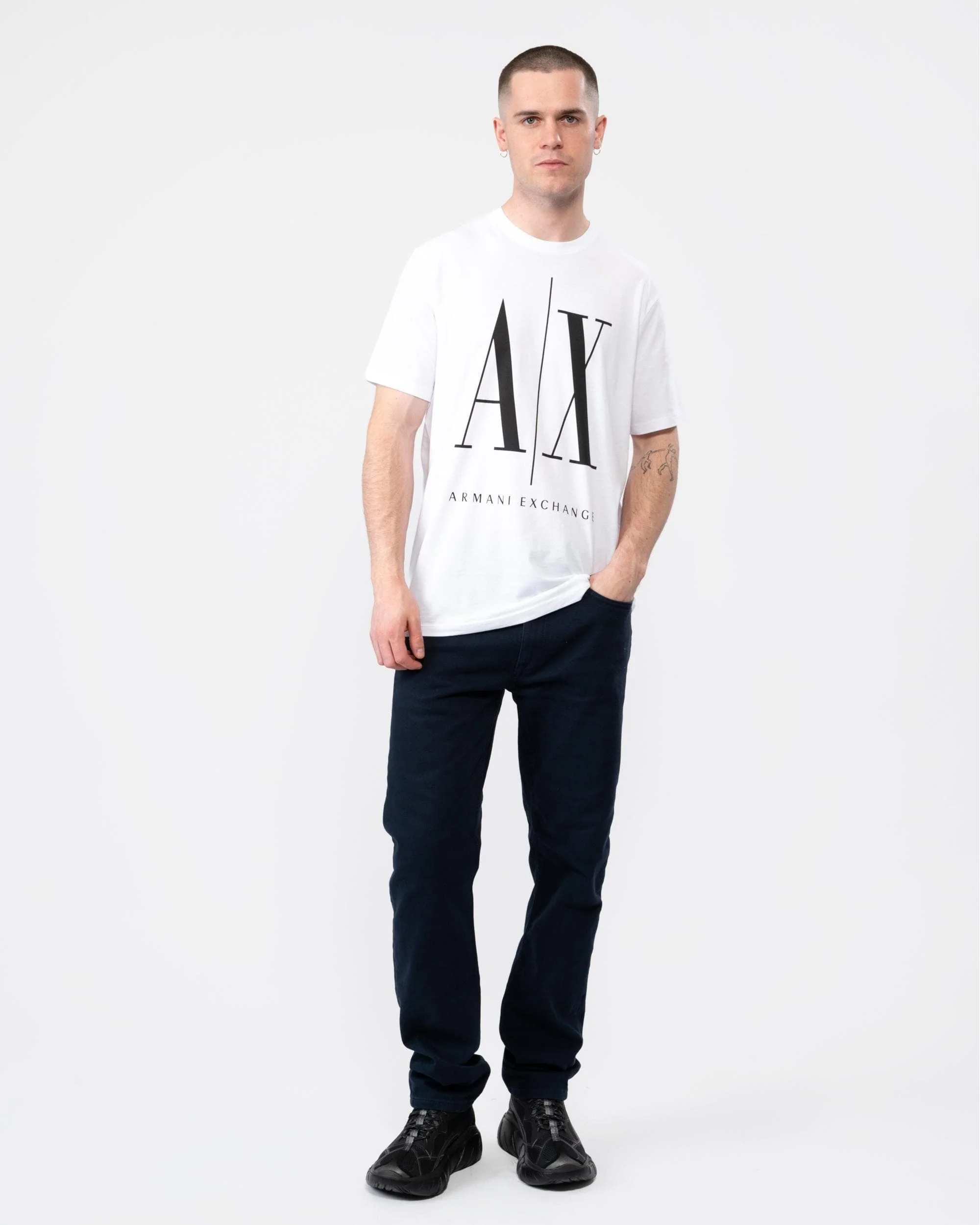 Armani Exchange Large A|X Logo Mens T-Shirt - Image 3