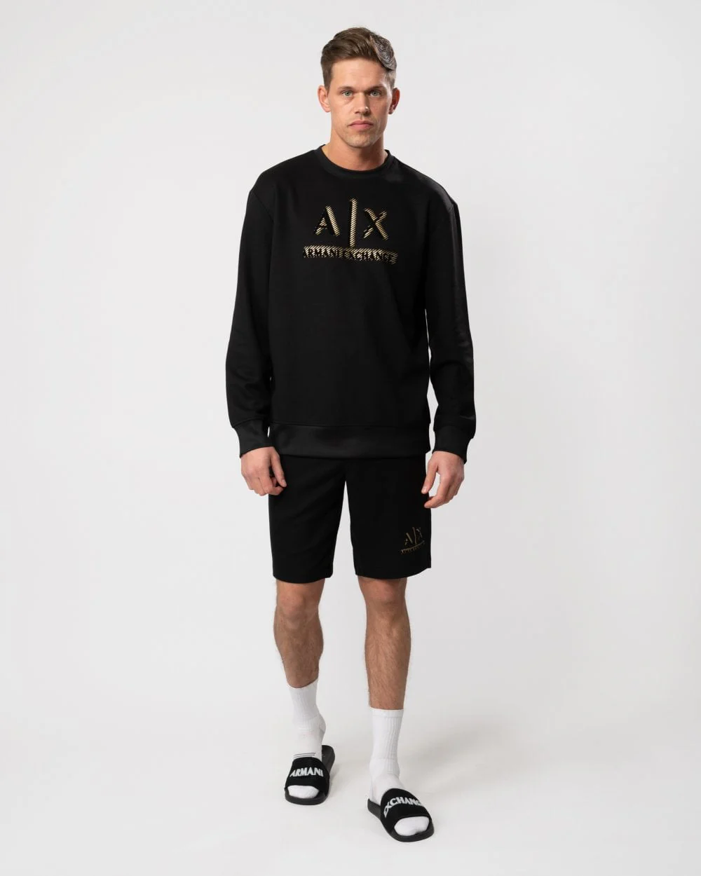 Armani Exchange Mens 3D A|X Logo Crew Neck Sweatshirt - Image 2