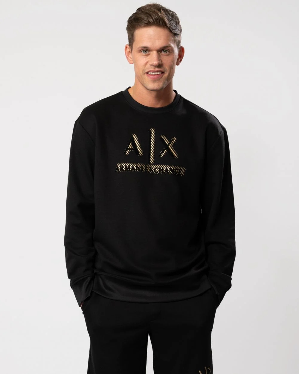 Armani Exchange Mens 3D A|X Logo Crew Neck Sweatshirt - Image 3