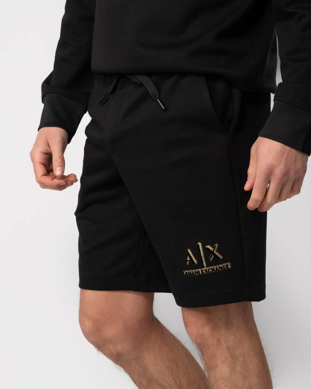 Armani Exchange Mens 3D A|X Logo Drawstring Shorts - Image 2