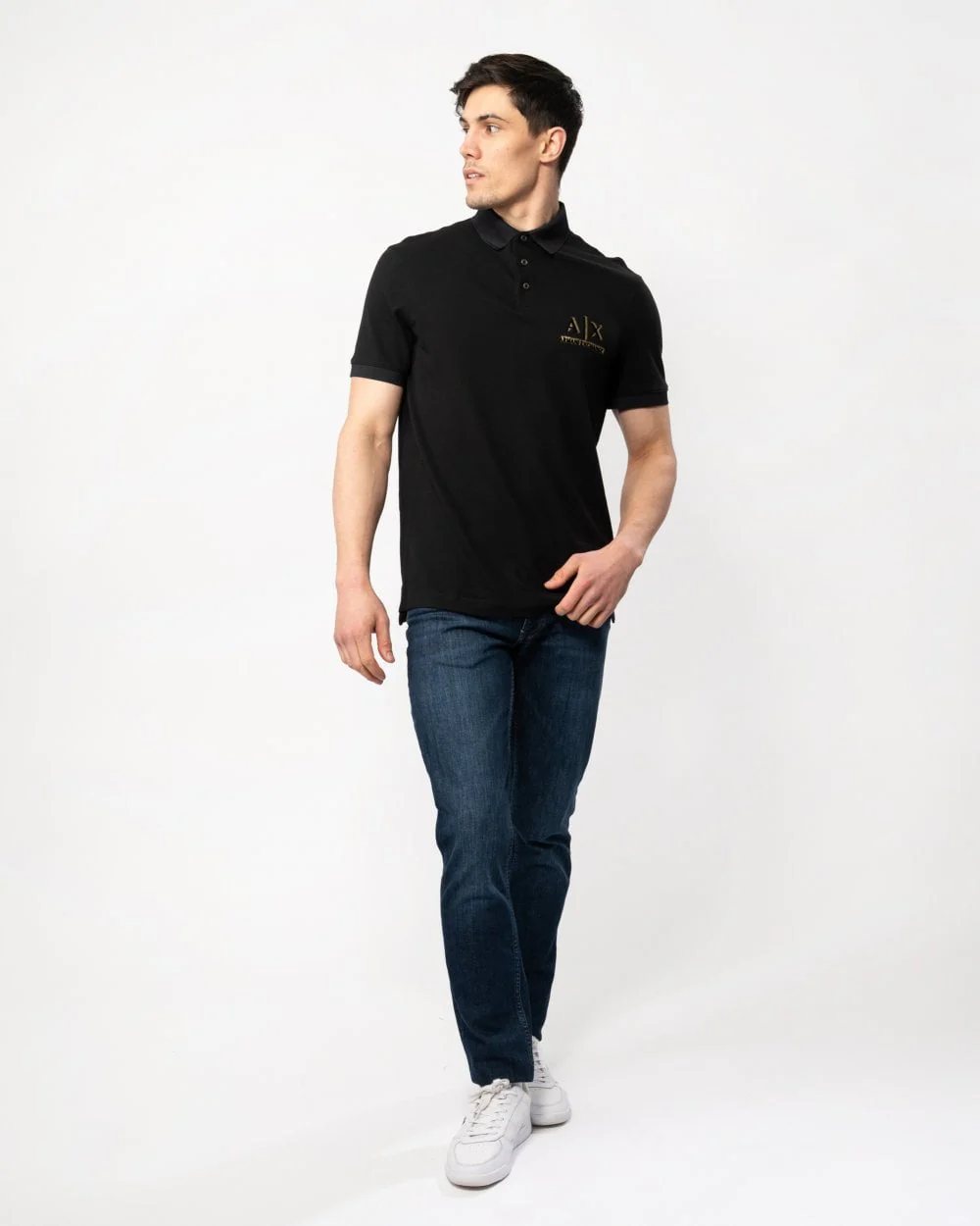 Armani Exchange Mens 3D A|X Logo Polo - Image 3