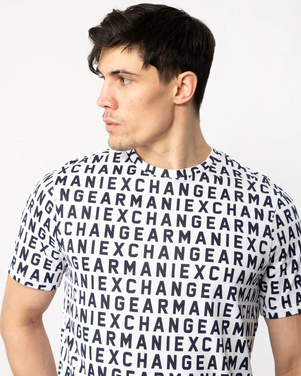 Armani Exchange Mens AOP Logo T-Shirt - Image 2