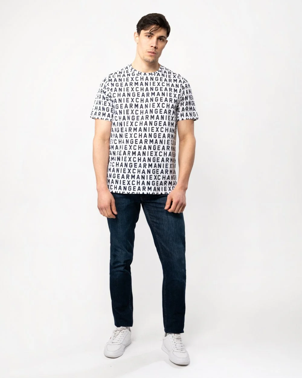Armani Exchange Mens AOP Logo T-Shirt - Image 3