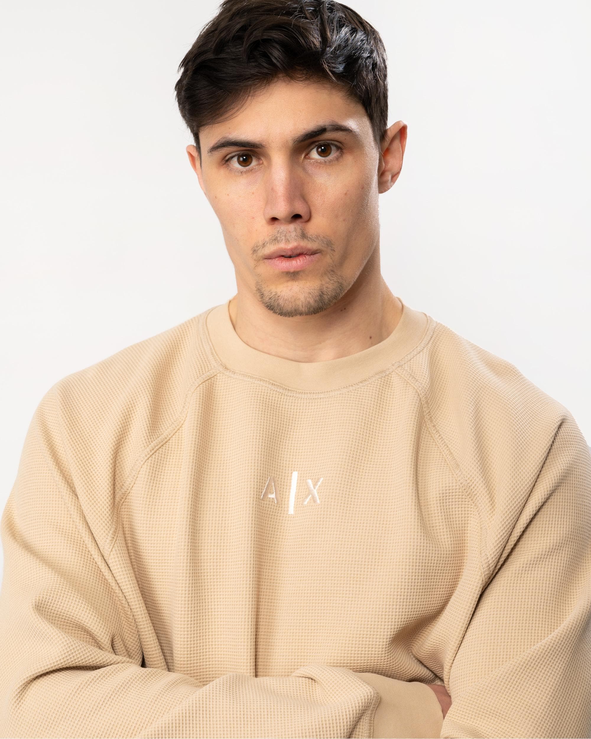 Armani Exchange Mens AX Center Logo Crew Neck Sweatshirt - Image 2