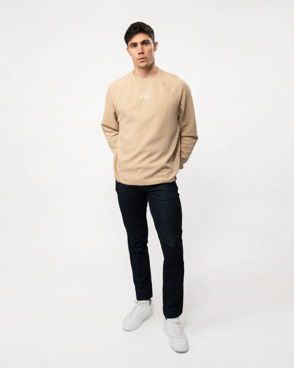 Armani Exchange Mens AX Center Logo Crew Neck Sweatshirt - Image 3