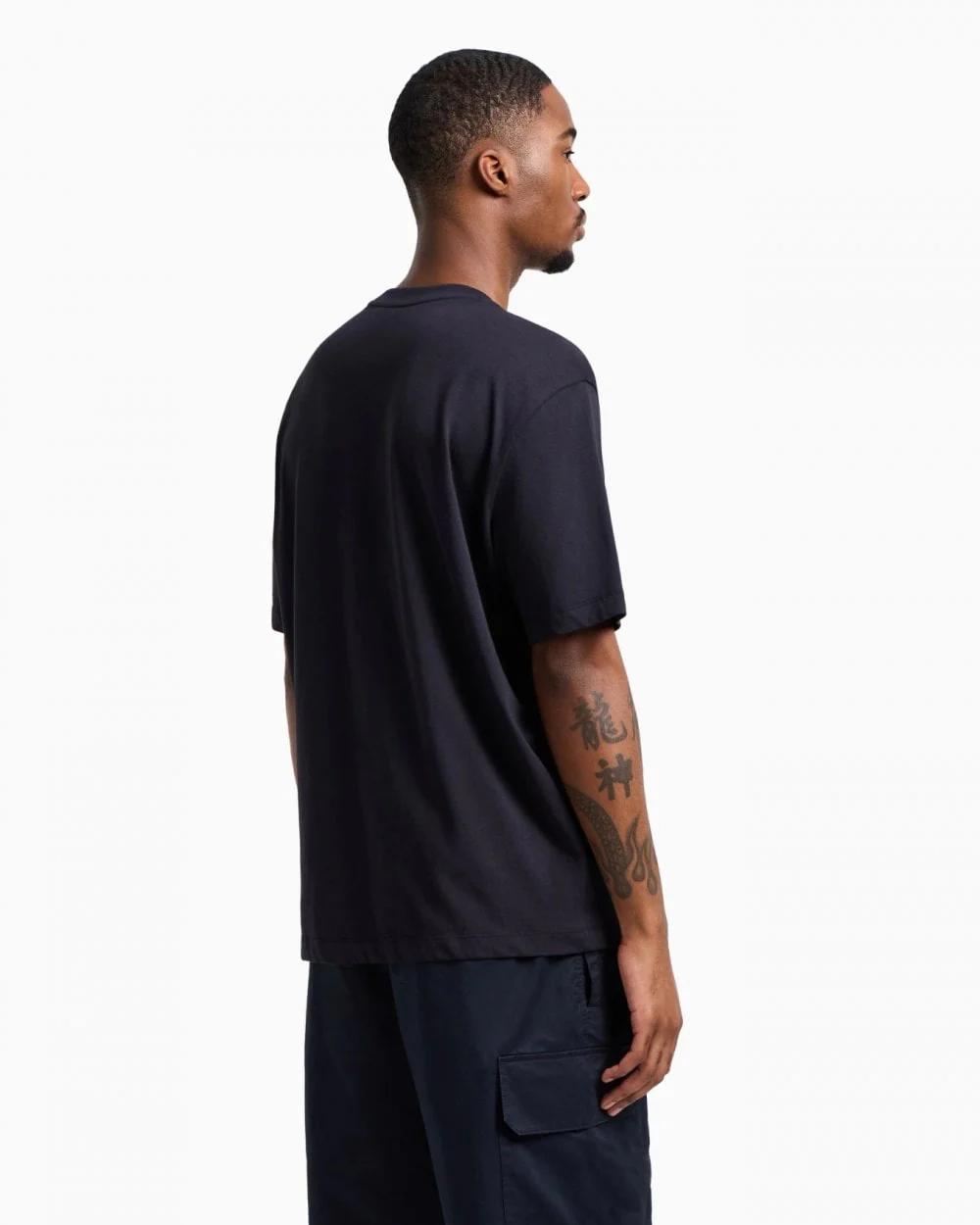 Armani Exchange Mens AX Diamond Logo T-Shirt - Deep Navy UB101 - Image 3