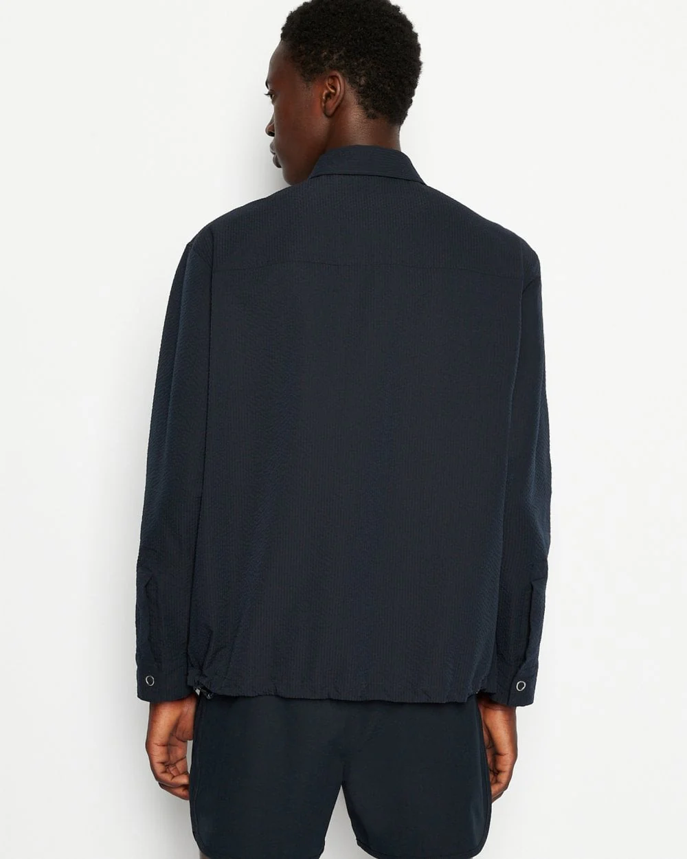 Armani Exchange Mens Boxy Nylon Seersucker Shirt - Image 2