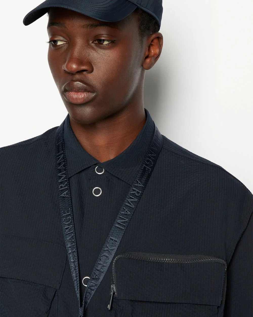 Armani Exchange Mens Boxy Nylon Seersucker Shirt - Image 3