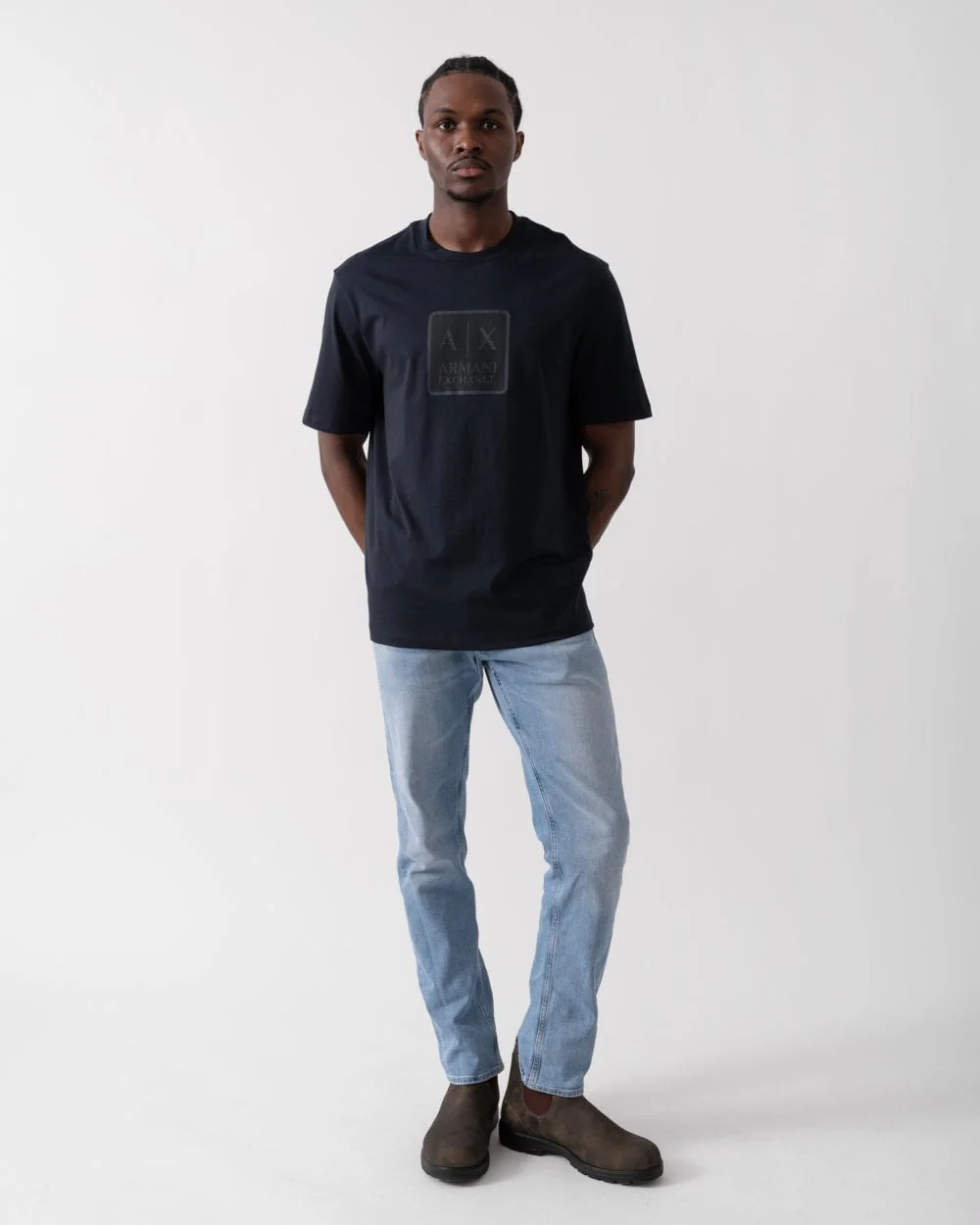 Armani Exchange Mens Centre Logo Print T-Shirt - Image 3