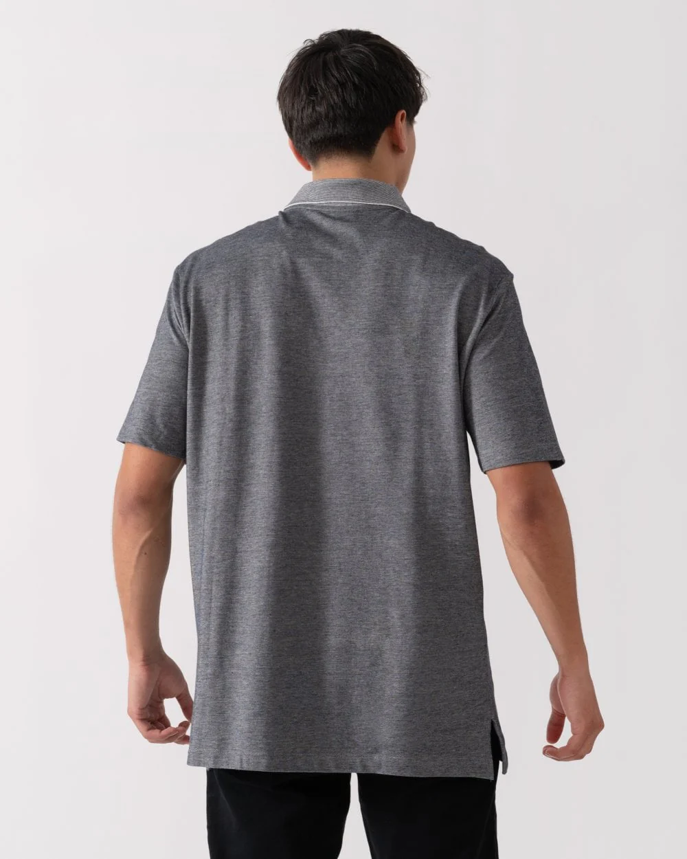 Armani Exchange Mens Contrast Collar Embroidered Monogram Polo Shirt - Image 4