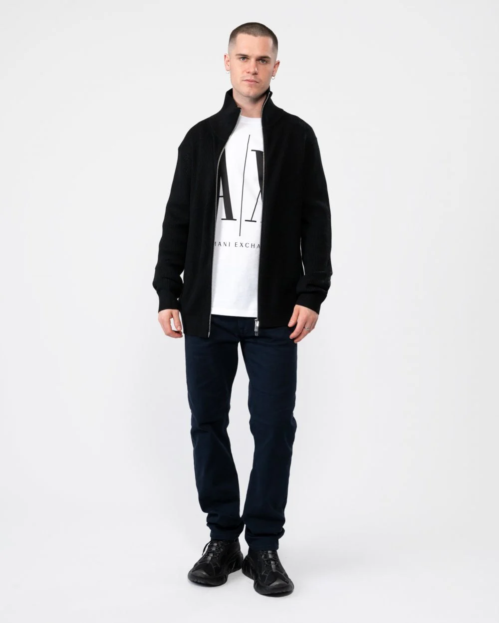 Armani Exchange Mens Double Zip Cardigan - Image 3