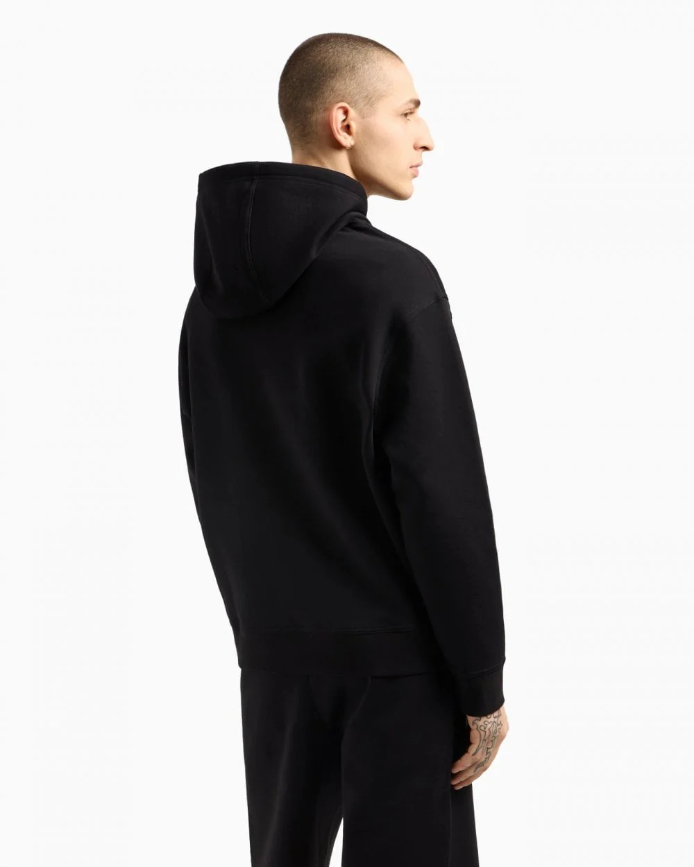 Armani Exchange Mens Embroidered A|X Centre Logo Pullover Hoodie - Black UC001 - Image 4