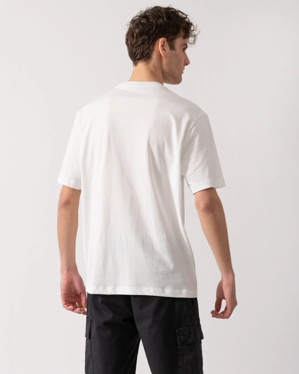 Armani Exchange Mens Palm Trees AX Logo T-Shirt - Off White U0009 - Image 4