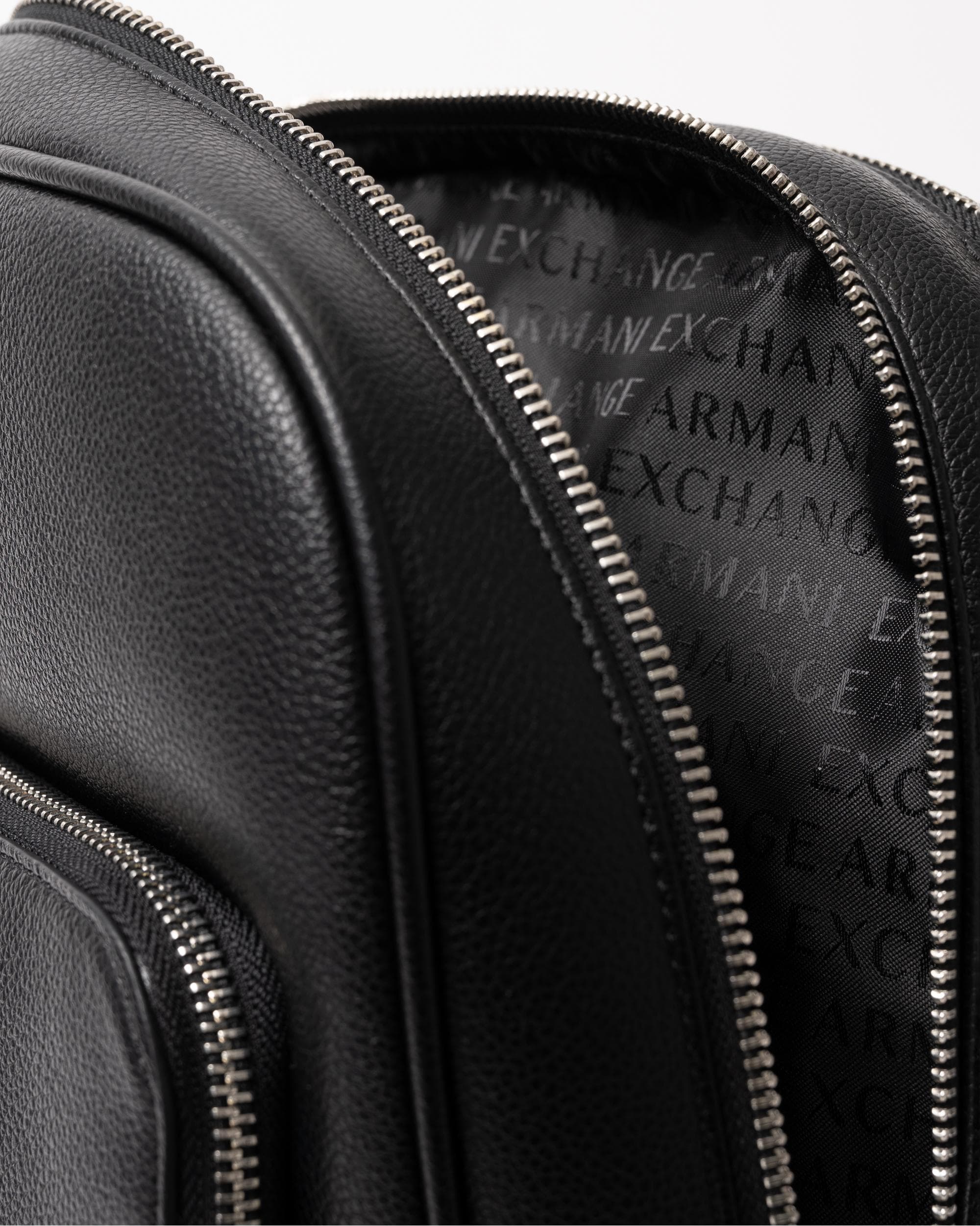 Armani Exchange Mens Faux Leather Backpack - Black UC001 - Image 4