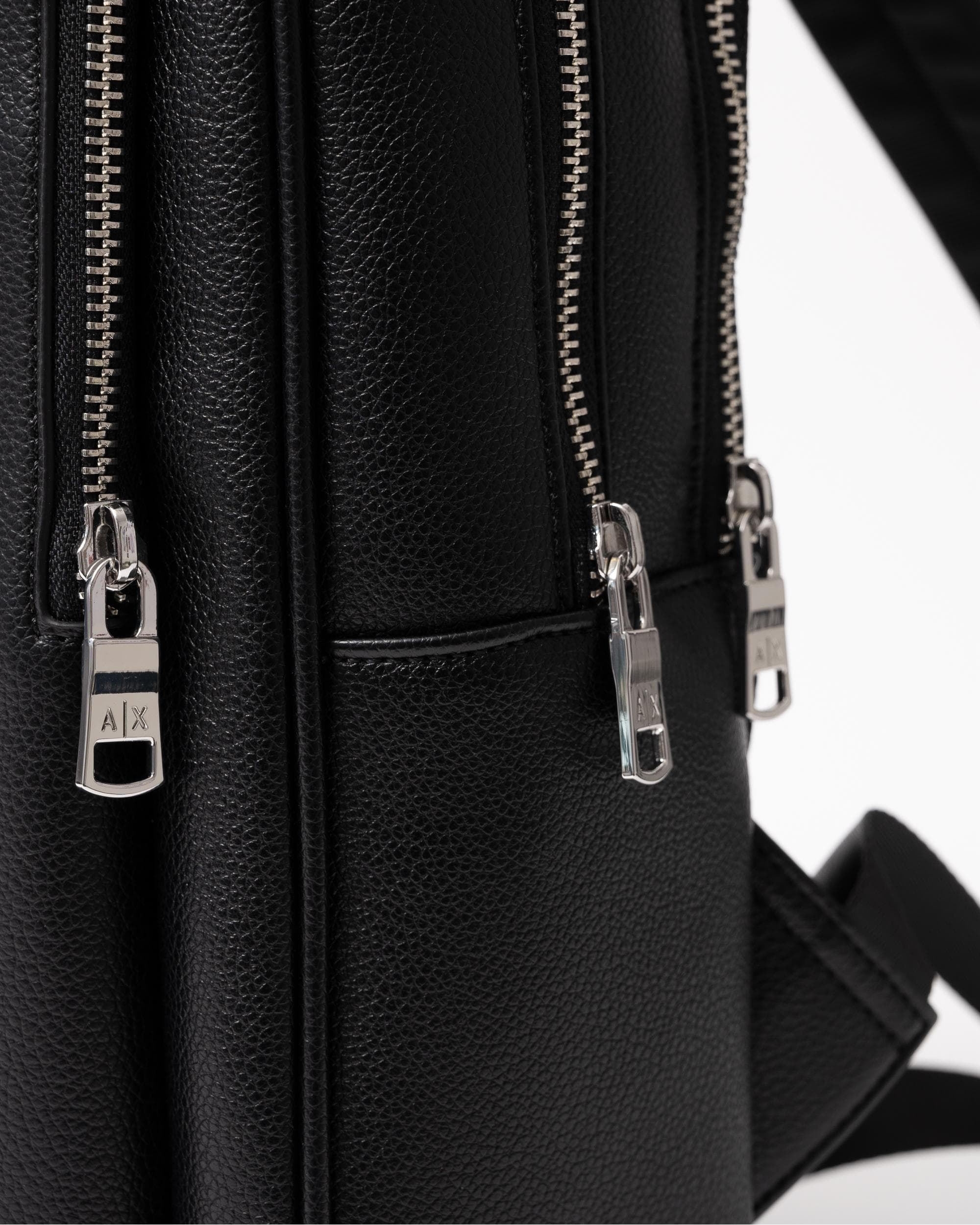 Armani Exchange Mens Faux Leather Backpack - Black UC001 - Image 6