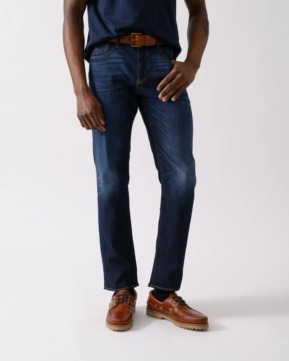 Armani Exchange Mens J13 Slim Fit Jeans in Cotton Denim - Dark Blue Denim MB010 - Image 3
