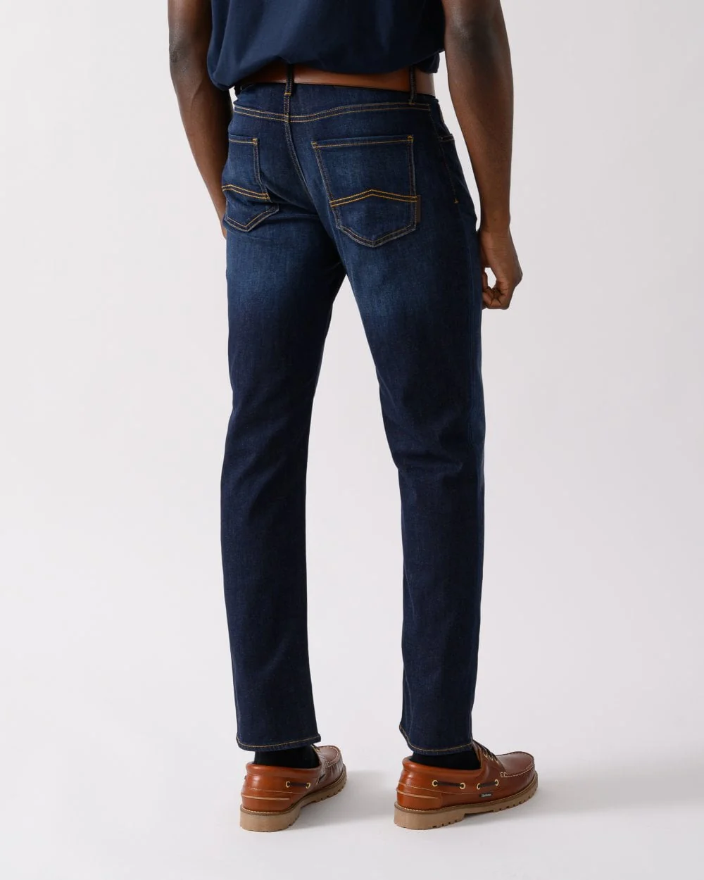 Armani Exchange Mens J13 Slim Fit Jeans in Cotton Denim - Dark Blue Denim MB010 - Image 4