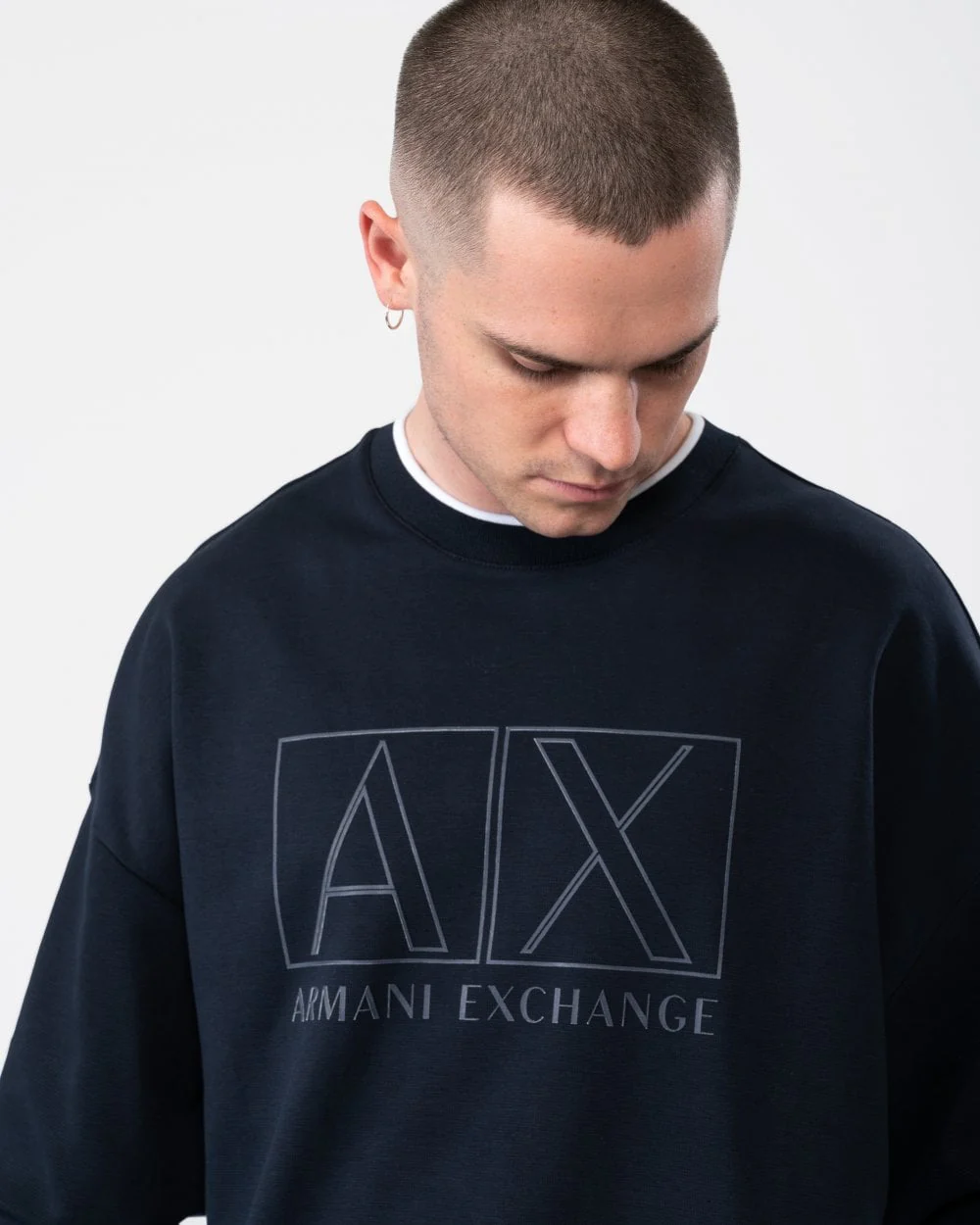 Armani Exchange Mens Large AX Outline Logo Sweatshirt - Image 2