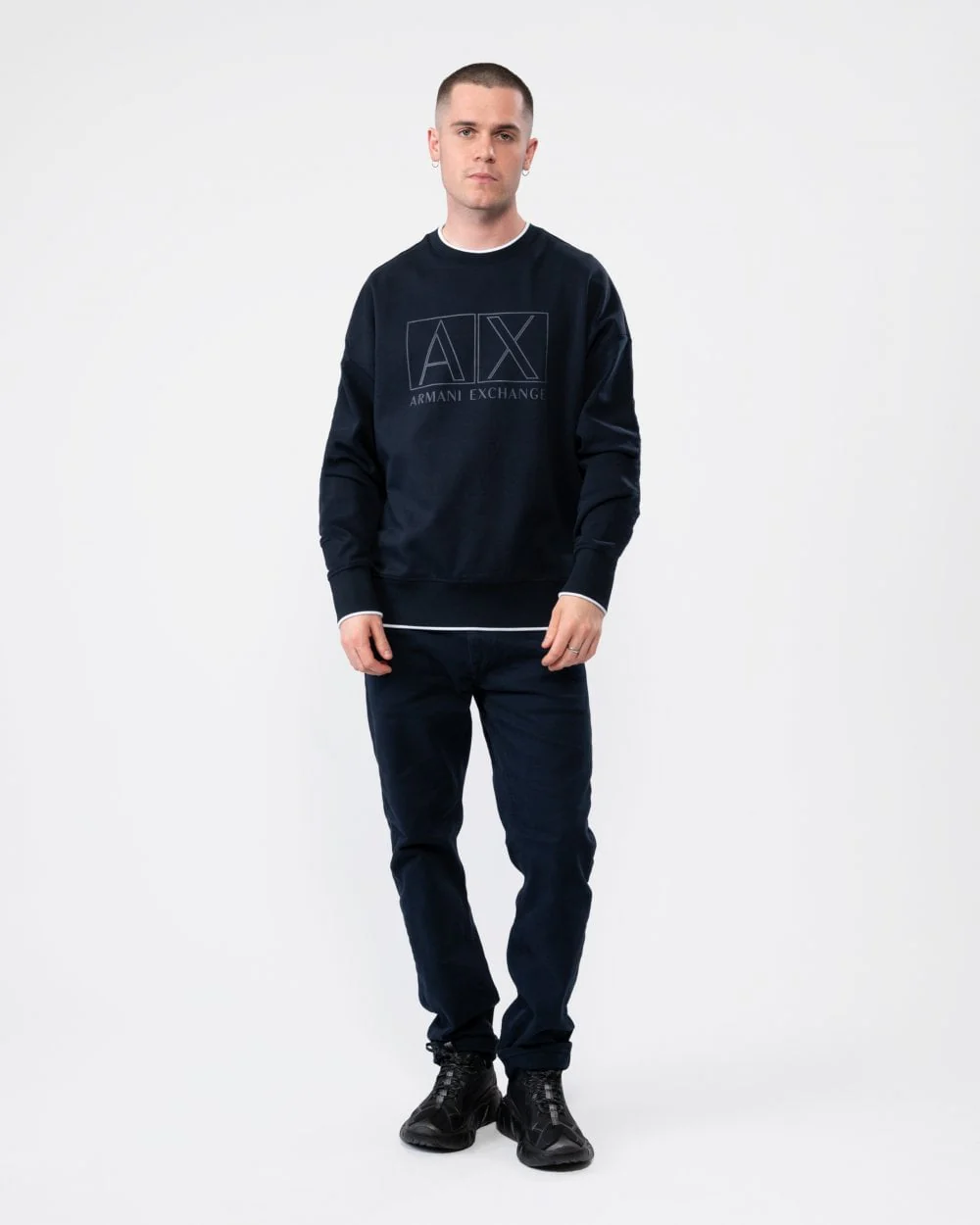 Armani Exchange Mens Large AX Outline Logo Sweatshirt - Image 3