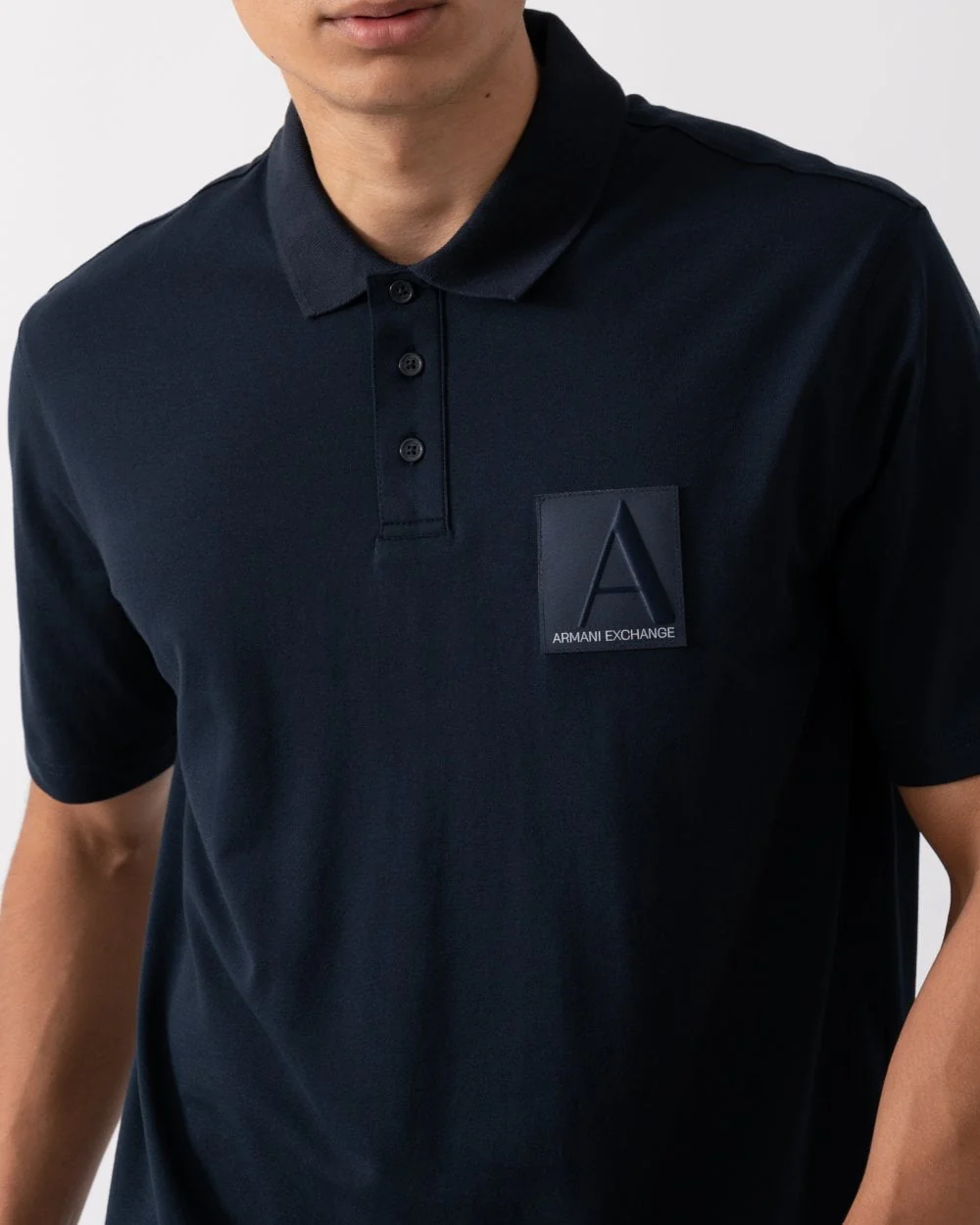 Armani Exchange Mens Logo Patch Polo Shirt - Image 2