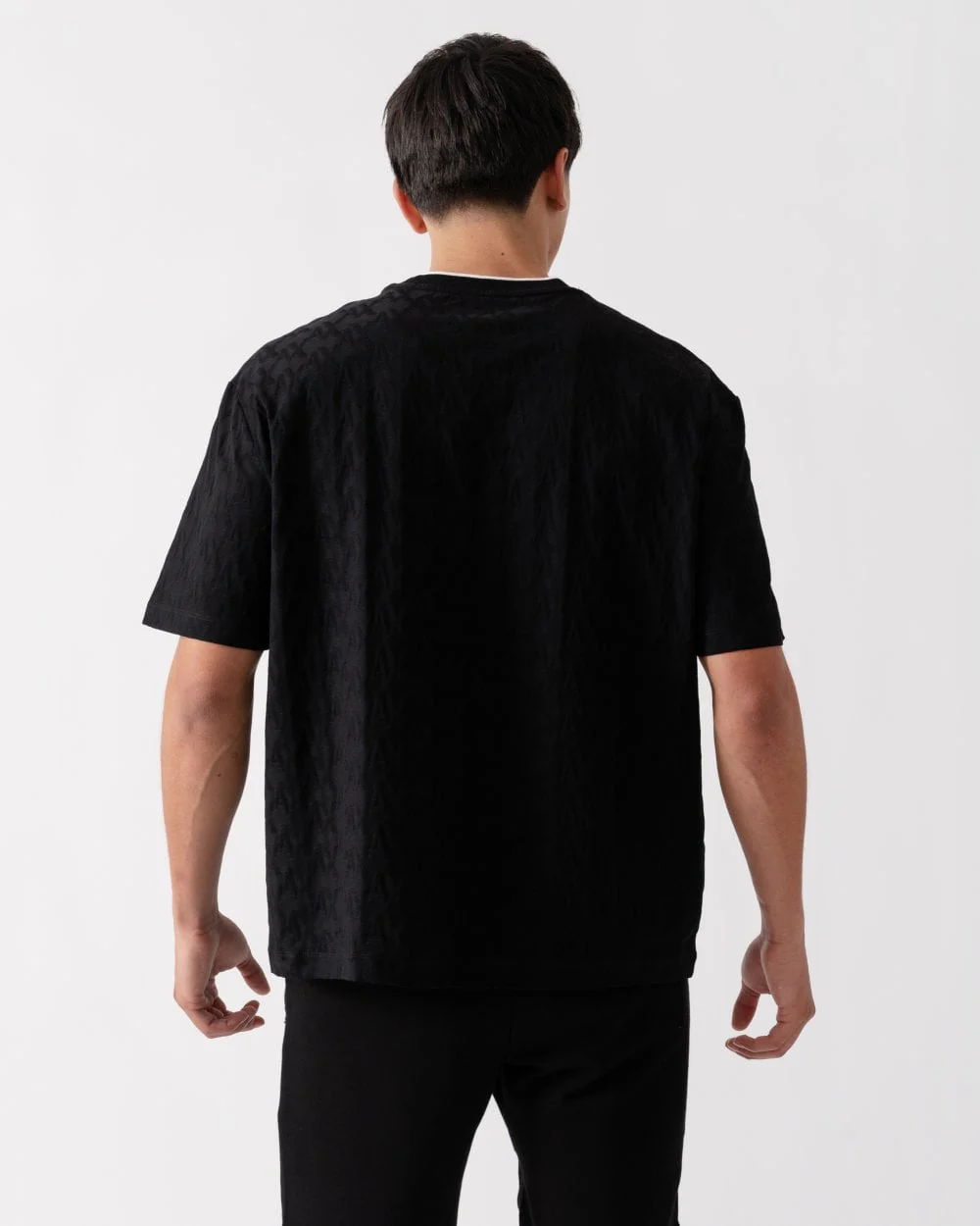 Armani Exchange Mens Logo Pattern Crew Neck T-Shirt - Image 4