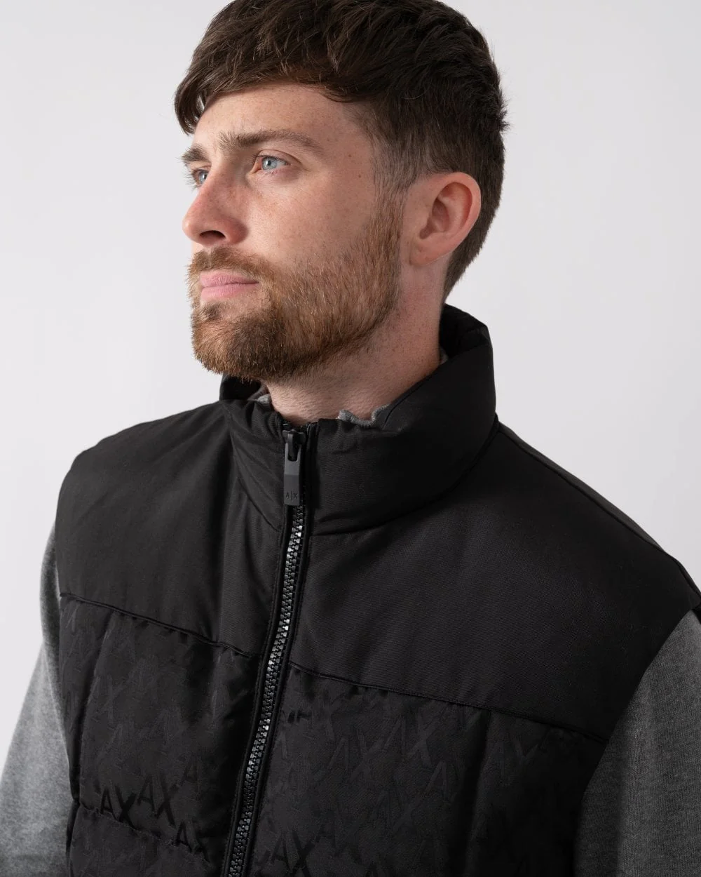 Armani Exchange Mens Logo Pattern Padded Gilet - Image 2