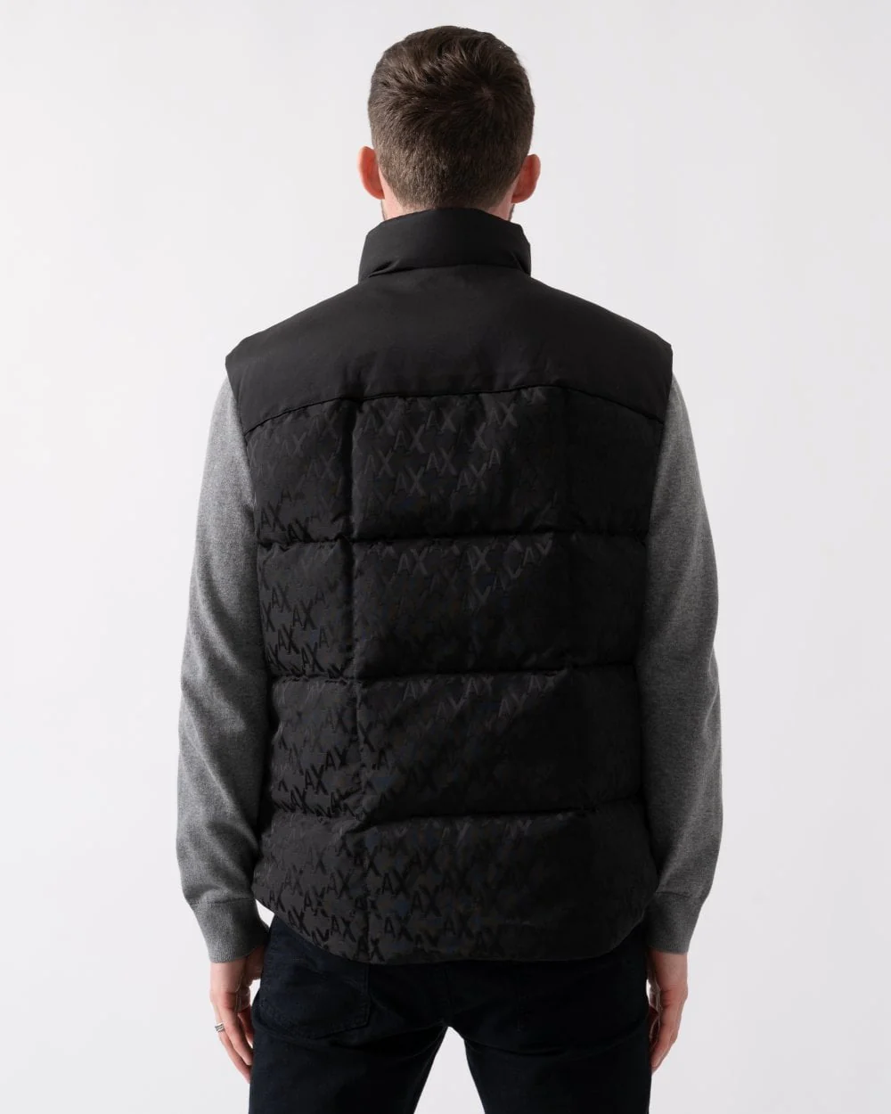 Armani Exchange Mens Logo Pattern Padded Gilet - Image 4
