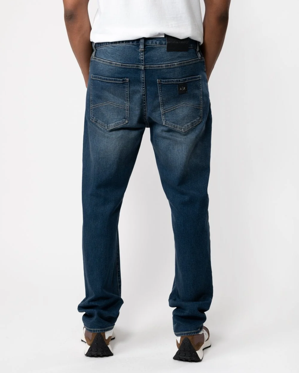 Armani Exchange Mens Logo Pocket Faded Jeans - Image 2