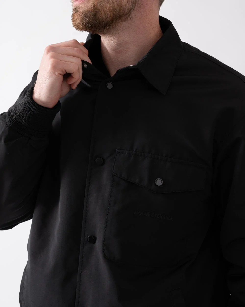 Armani Exchange Mens Logo Pocket Overshirt - Image 2