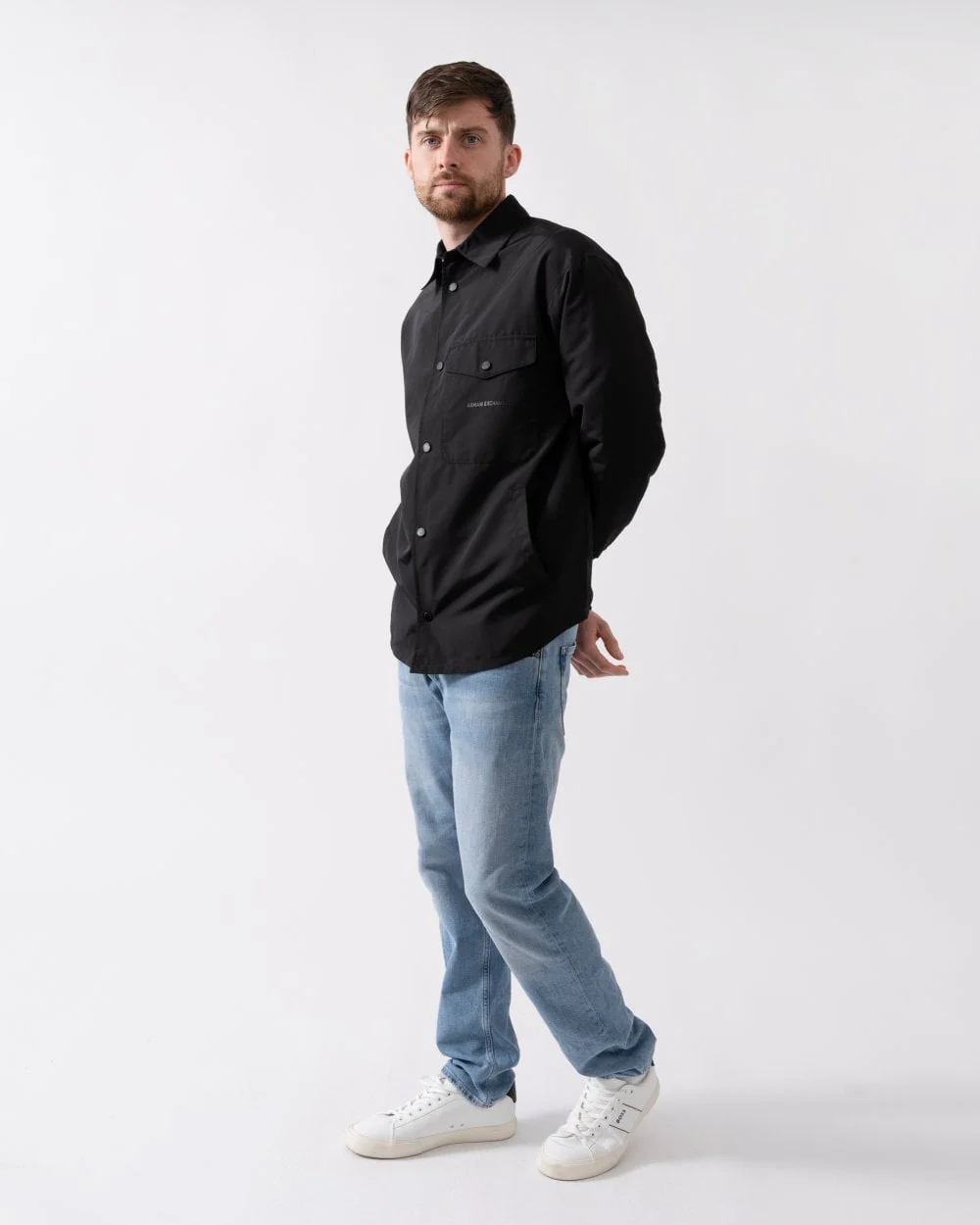 Armani Exchange Mens Logo Pocket Overshirt - Image 4