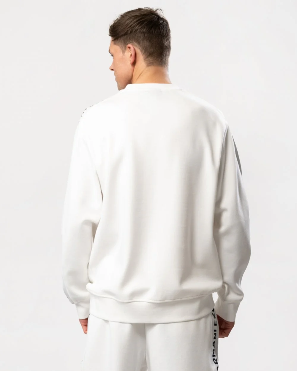 Armani Exchange Mens Logo Tape Crew Neck Sweatshirt - Image 2