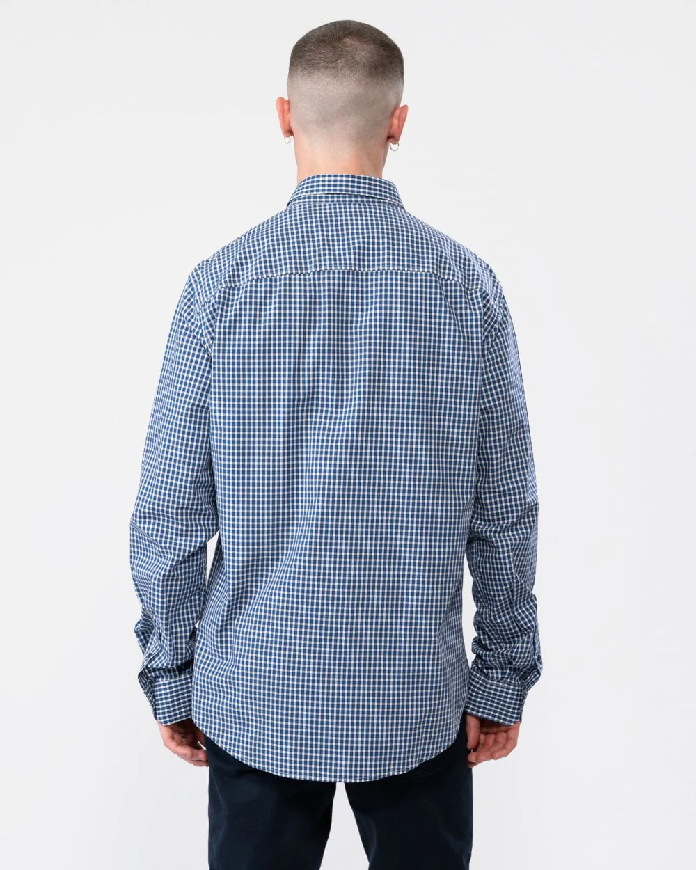Armani Exchange Mens Long Sleeve Micro Check Shirt - Image 4