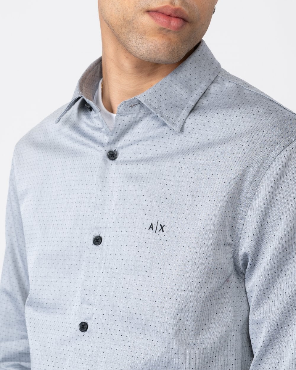 Armani Exchange Mens Long Sleeve Microdot Shirt - Image 2
