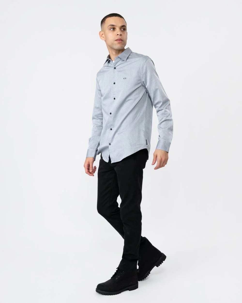 Armani Exchange Mens Long Sleeve Microdot Shirt - Image 3