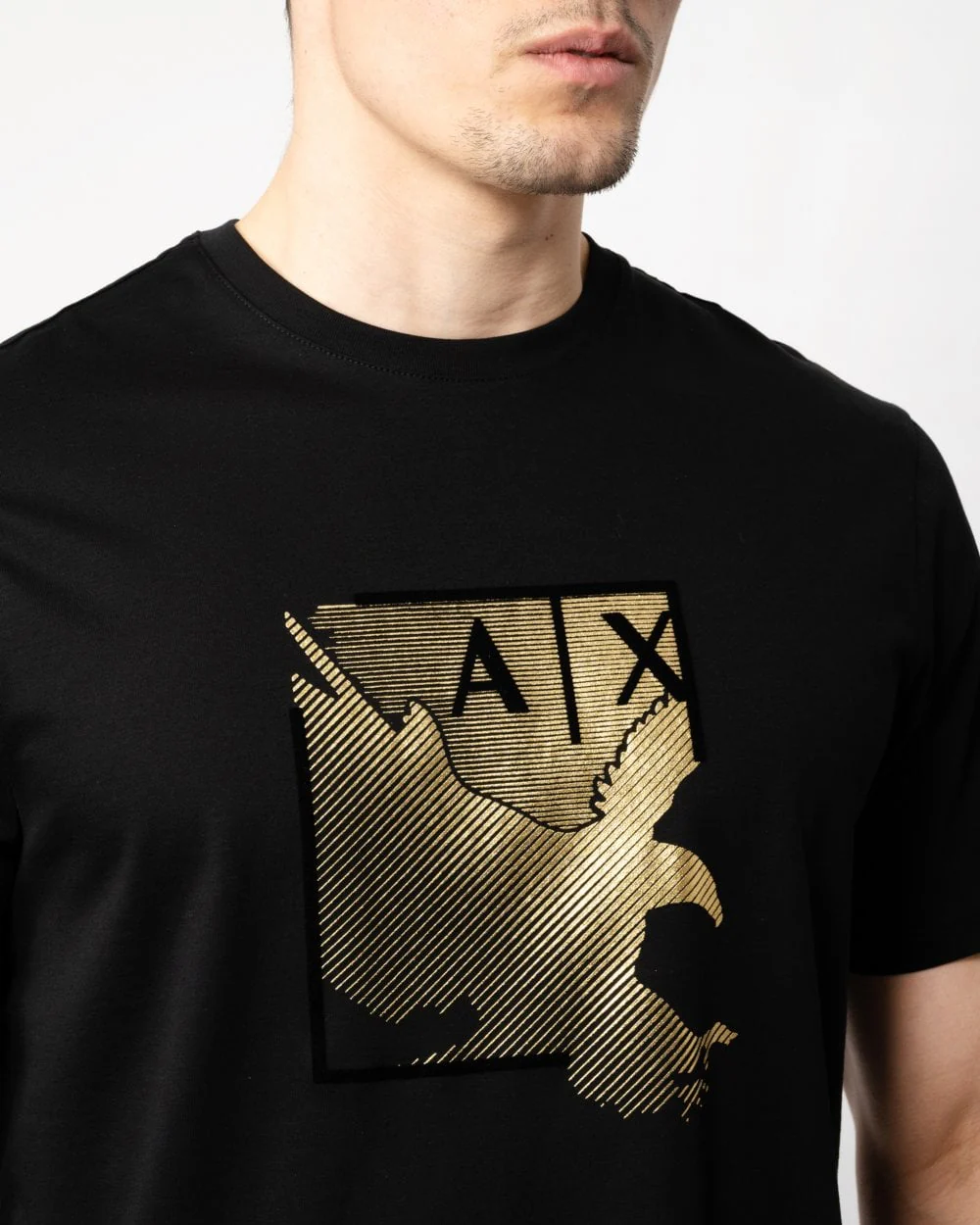 Armani Exchange Mens Metallic Eagle Graphic T-Shirt - Image 2