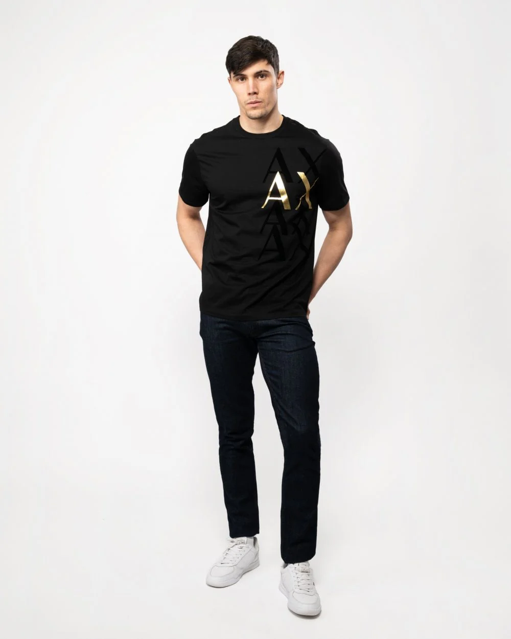 Armani Exchange Mens Metallic Logo T-Shirt - Image 3