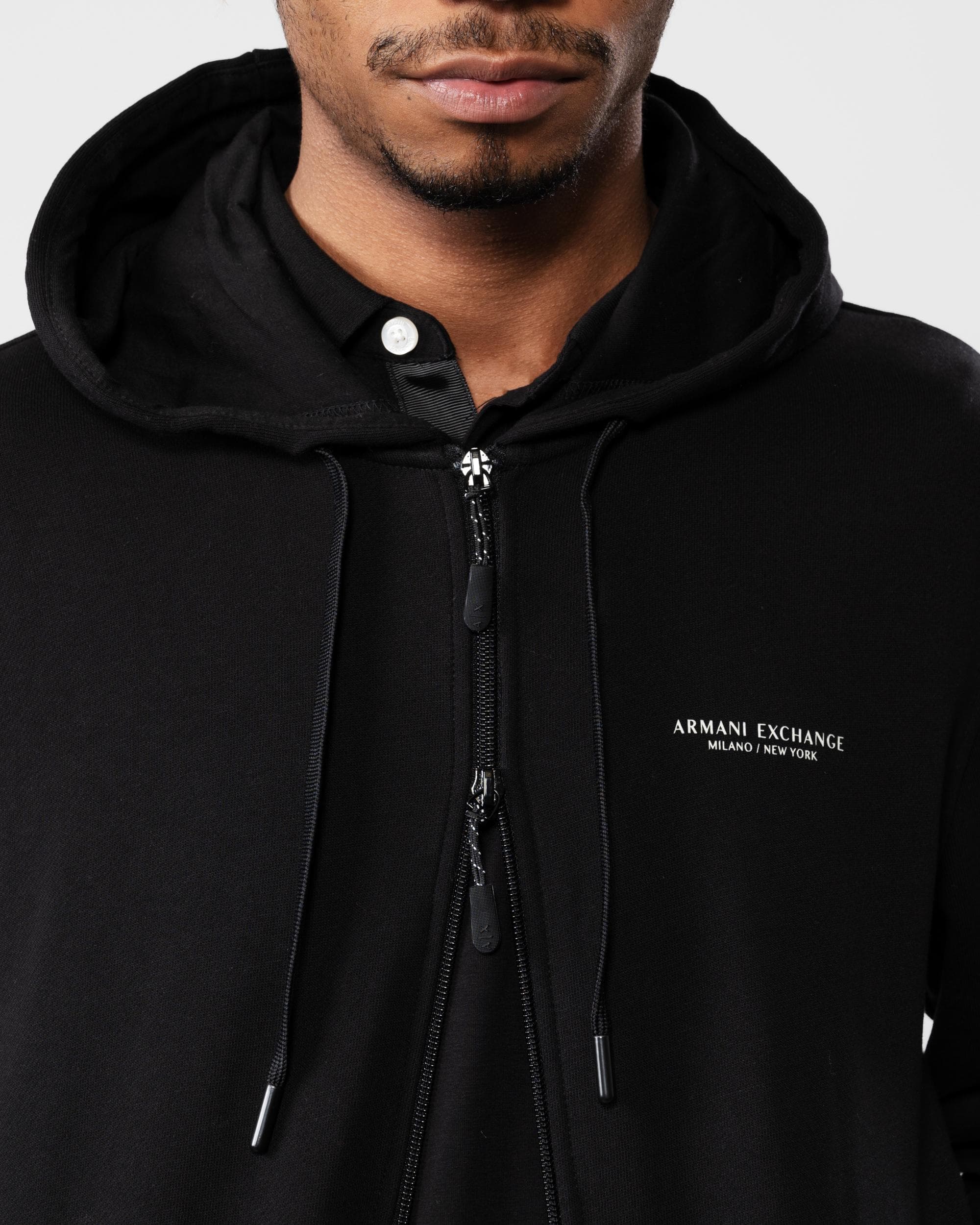 Armani Exchange Mens Milano/New York Zip Up Hoodie - Image 2