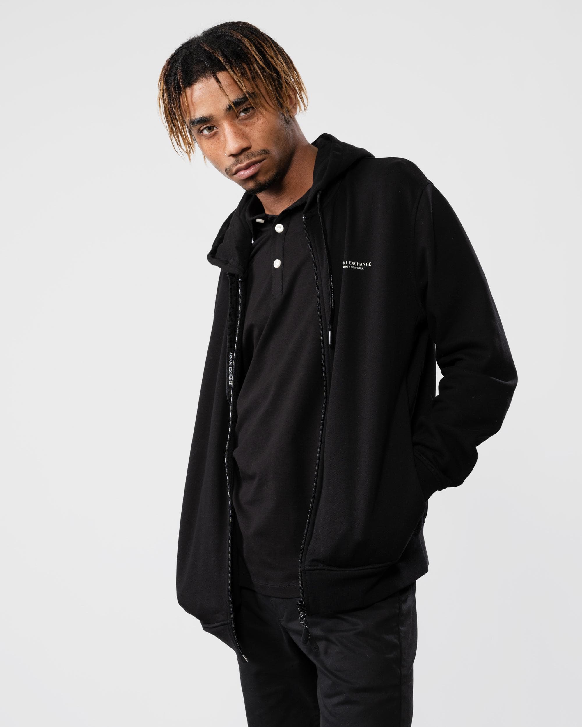 Armani Exchange Mens Milano/New York Zip Up Hoodie - Image 5