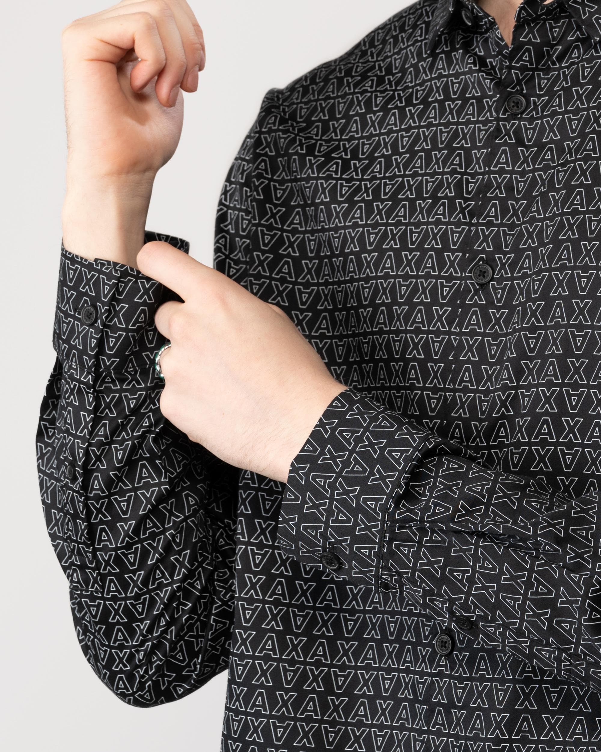 Armani Exchange Mens Outline Logo Shirt - Image 2