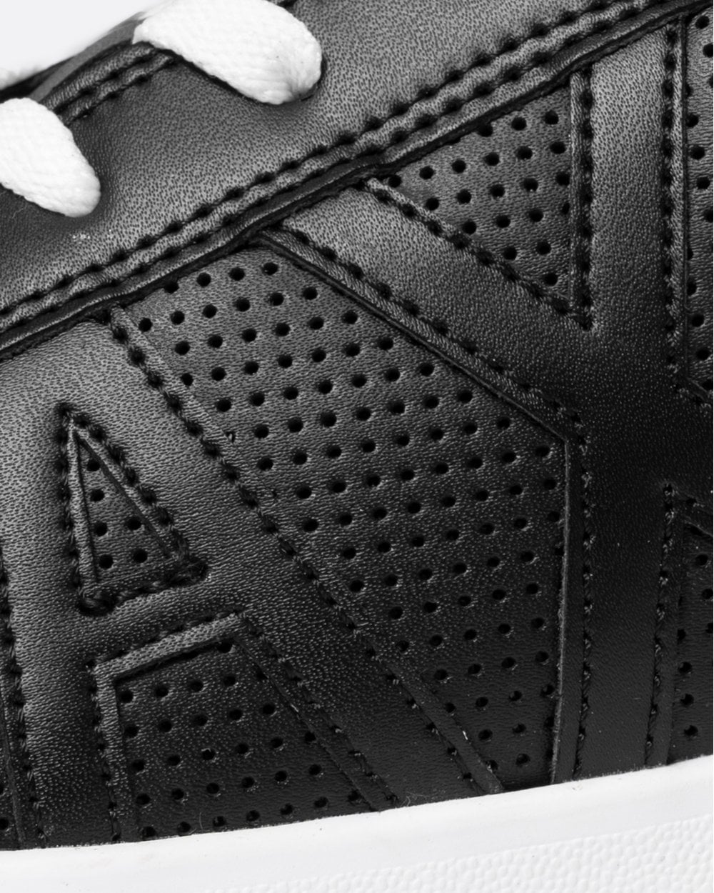 Armani Exchange Mens Perforated Leather Sneakers With AX Logo - Image 4