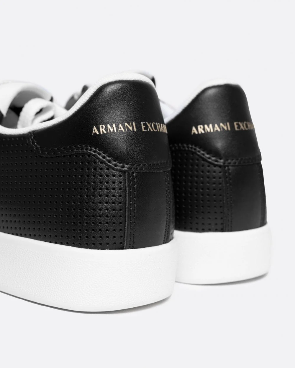 Armani Exchange Mens Perforated Leather Sneakers With AX Logo - Image 6