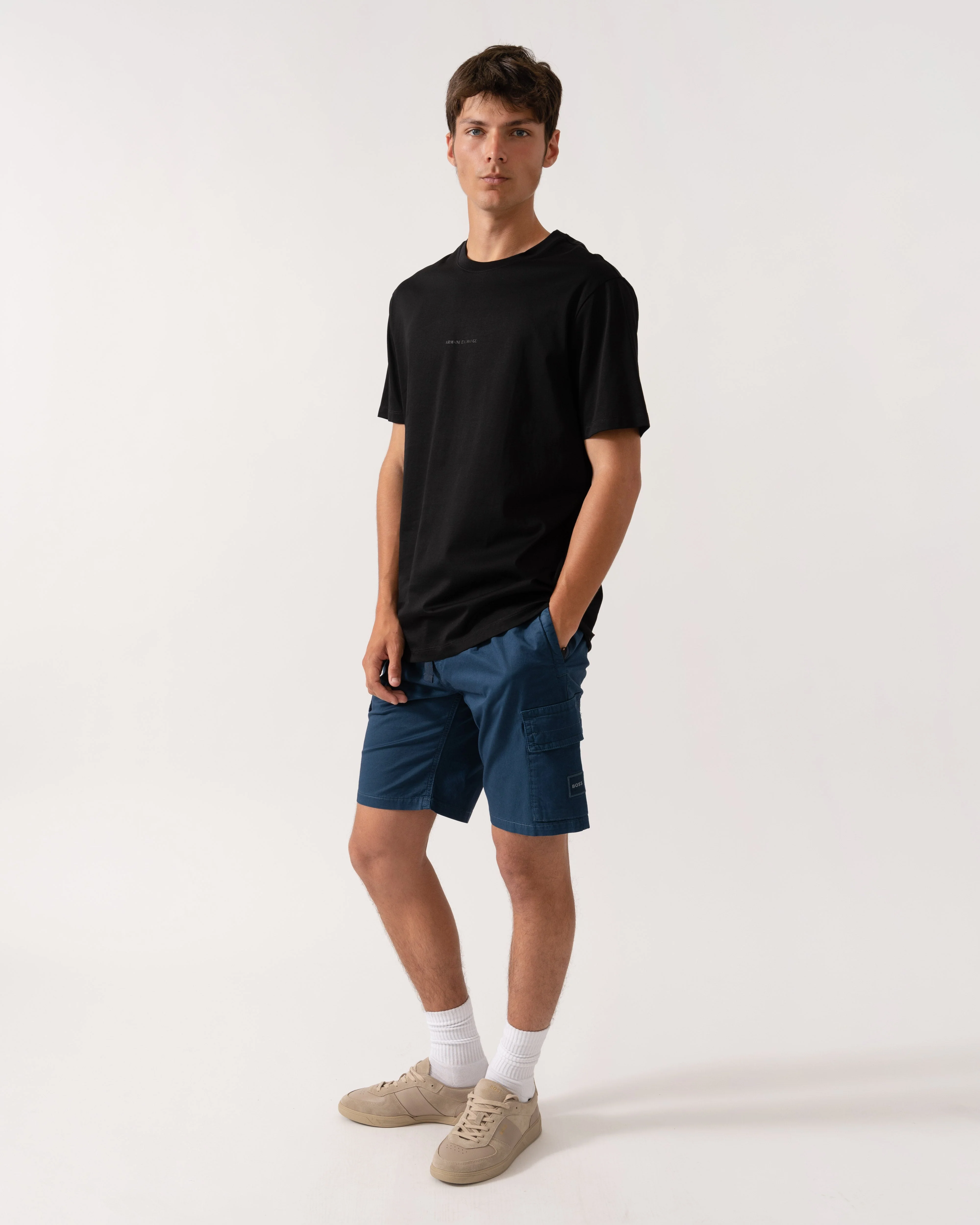 Armani Exchange Mens Regular Fit Mercerised Cotton T-Shirt - Black UC001 - Image 3